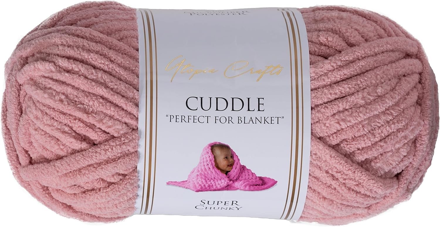 Utopia Crafts Cuddle Super Chunky Chenille Yarn - Dusty Pink | 100g | 60m 1