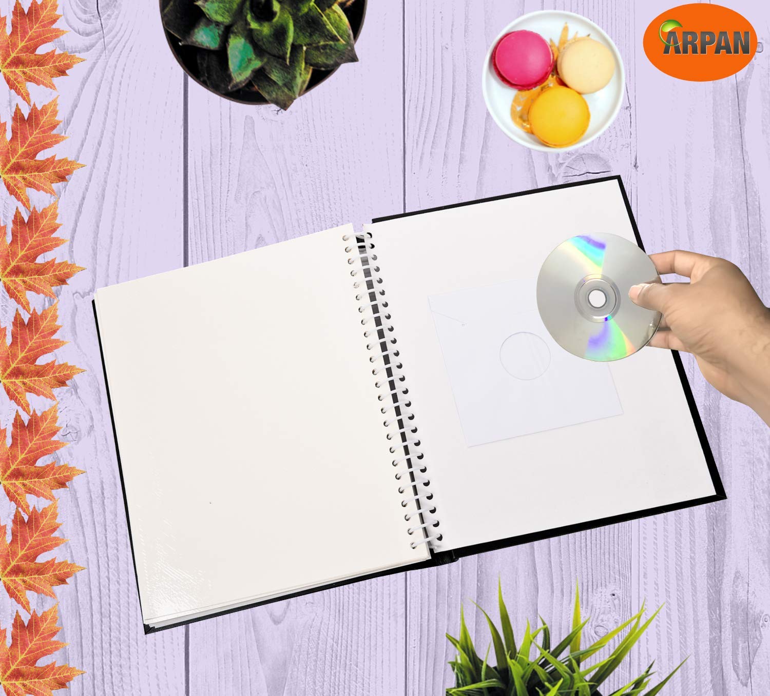 ARPAN Self Adhesive Photo Album - 20 Sheets/40 Sides, Blue | Spiral Bound | Holds up to 11x9" 6