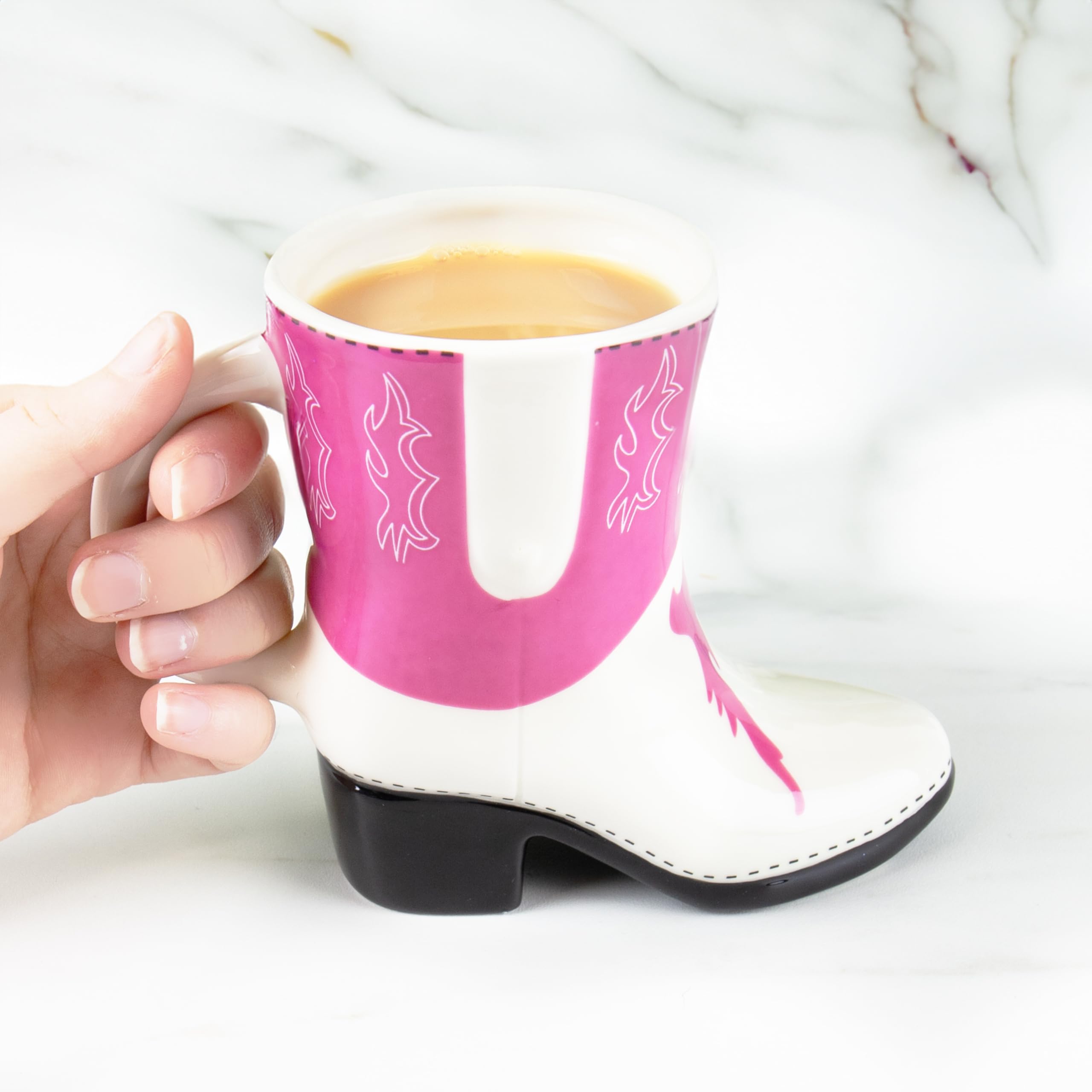 Gift Republic Cowboy Boot Mug - Pink Ceramic Novelty Cup | 300ml Capacity | Microwave & Dishwasher Safe 7