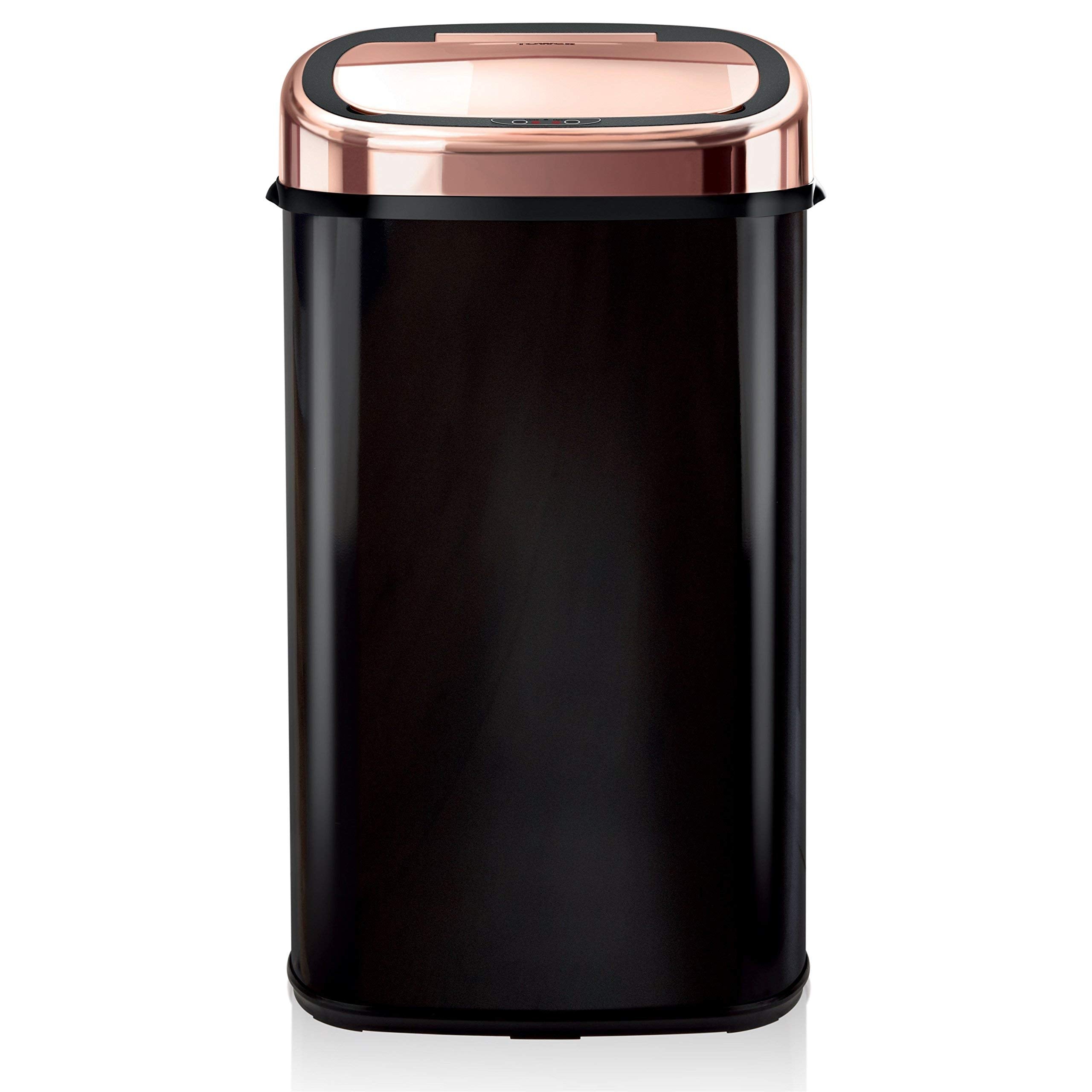 Tower T80904RB Sensor Kitchen Bin - 58L Capacity, Motion Activated, Black & Rose Gold 1