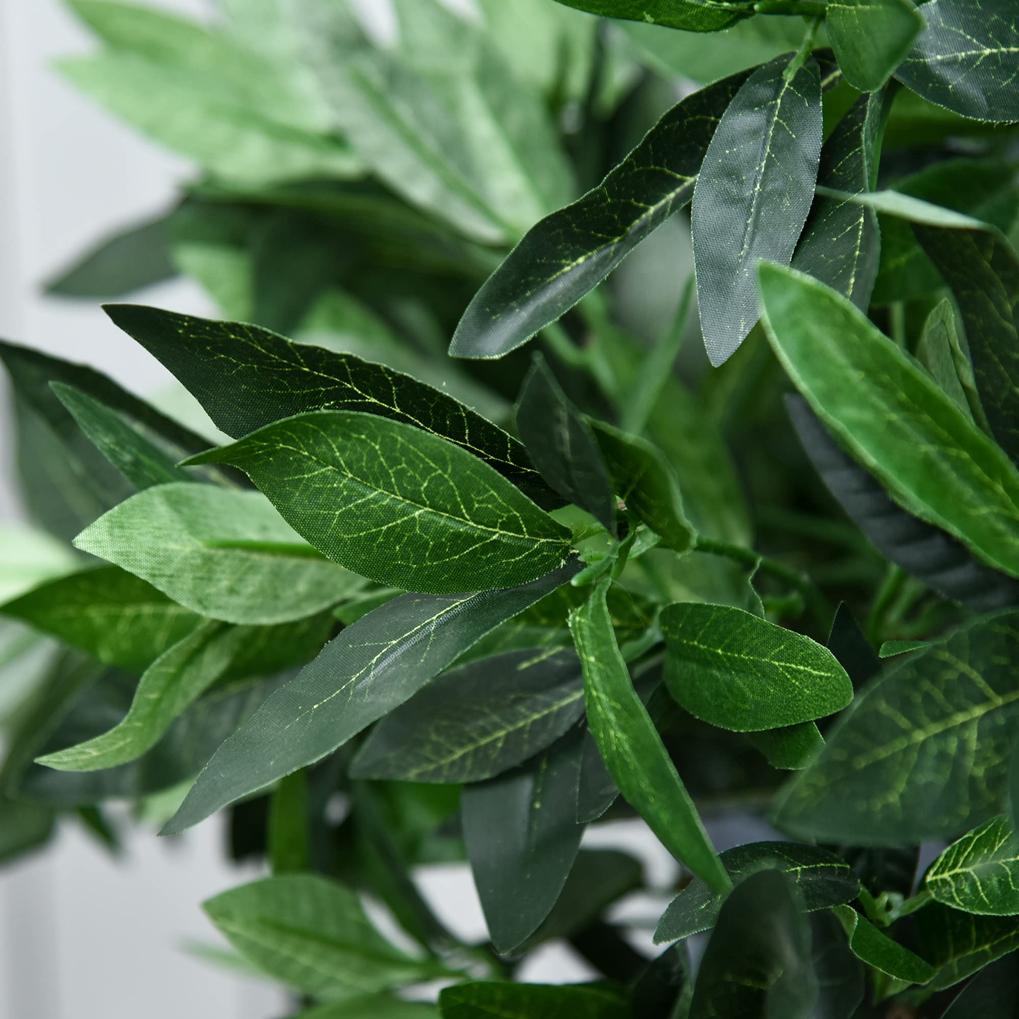 Outsunny Artificial Bay Laurel Topiary Trees w/Pot, Set of 2 | 90cm Height | Weather Resistant 8