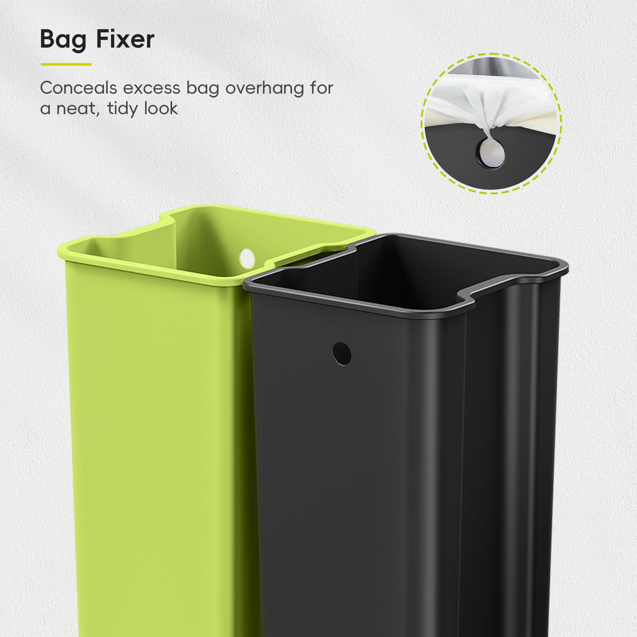 EKO Mirage X Automatic Sensor Kitchen Bin - 40L Dual Compartment Recycling | Stainless Steel 7