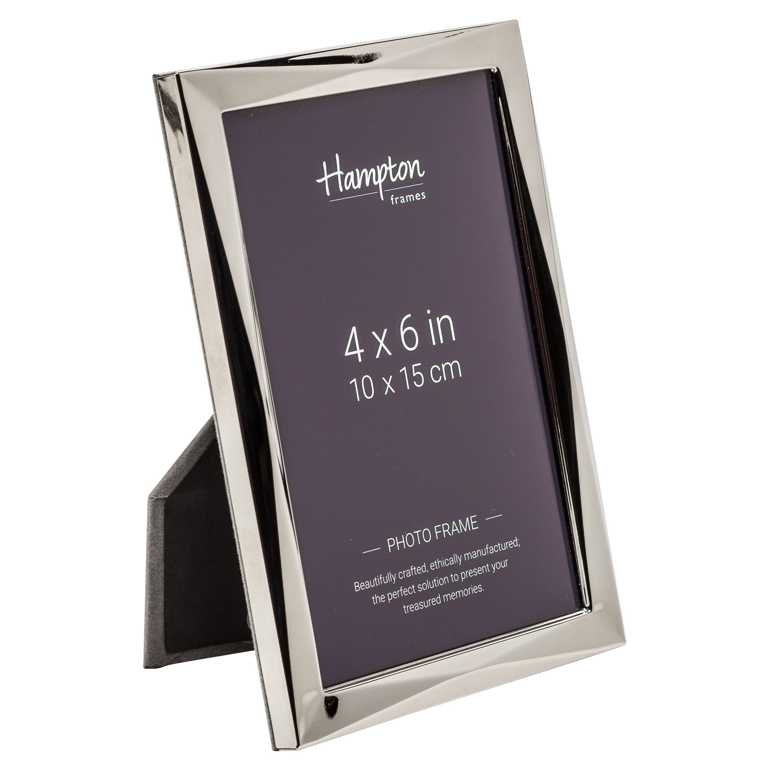 Hampton Frames Polished Silver Nickel Photo Frame - 4x6 (10x15cm) | Tabletop Display