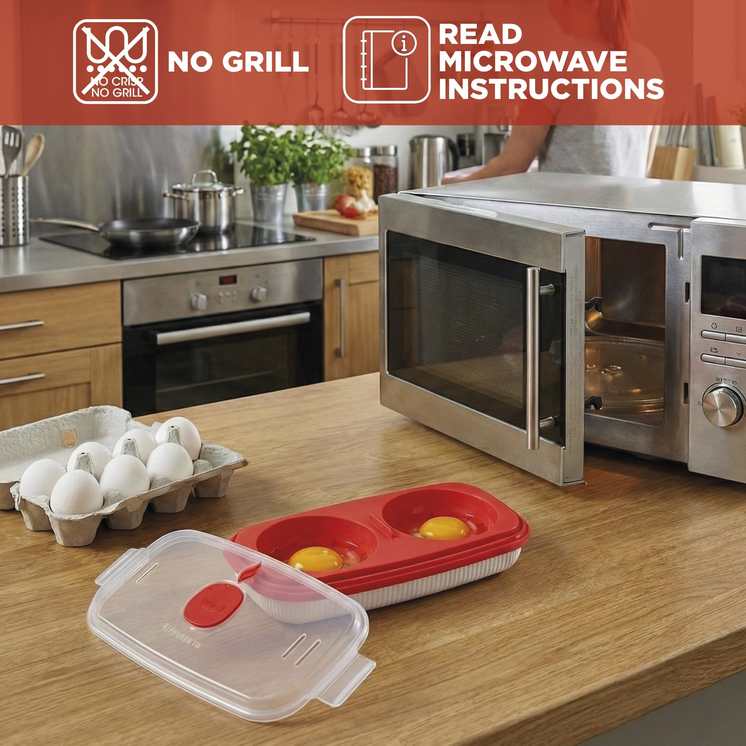 Snips Microwave Egg Poacher and Omelette Maker - 0.75L Capacity | 100% Made in Italy | 0% BPA 7