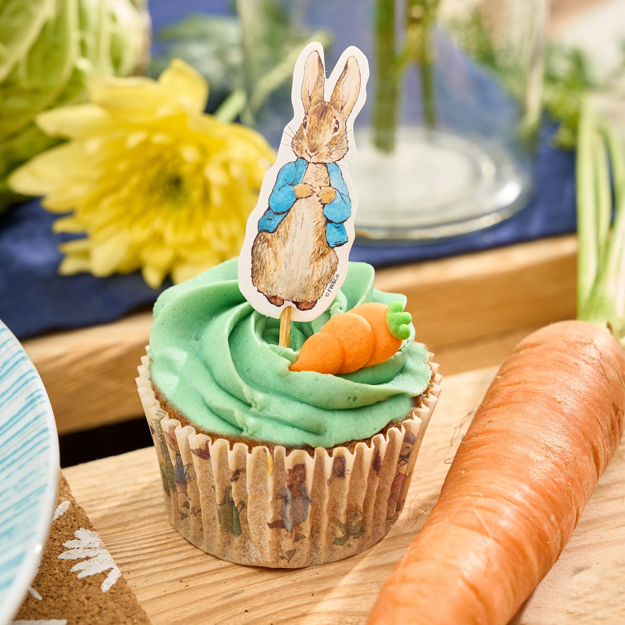 Anniversary House Peter Rabbit Cupcake Cases - 75 Pack | Heavy-Duty Greaseproof Paper | Fits Standard Tins 7