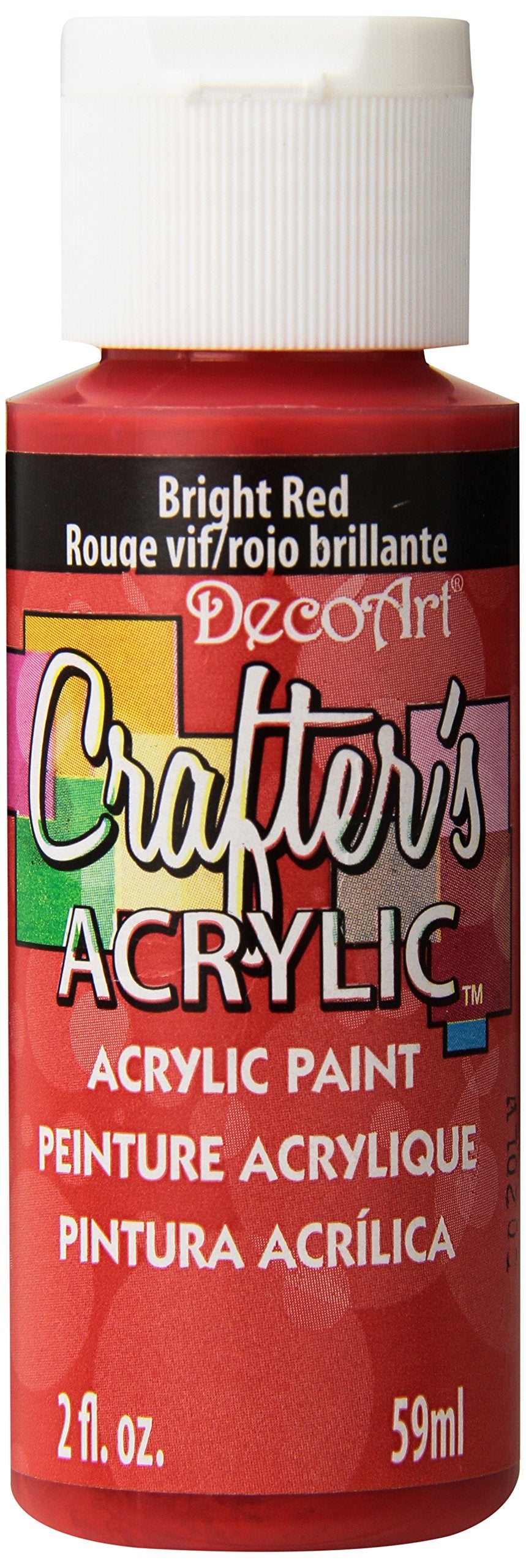 DecoArt Crafters Acrylic Paint - Bright Red | 59 ml Liquid | Fast-Drying 1