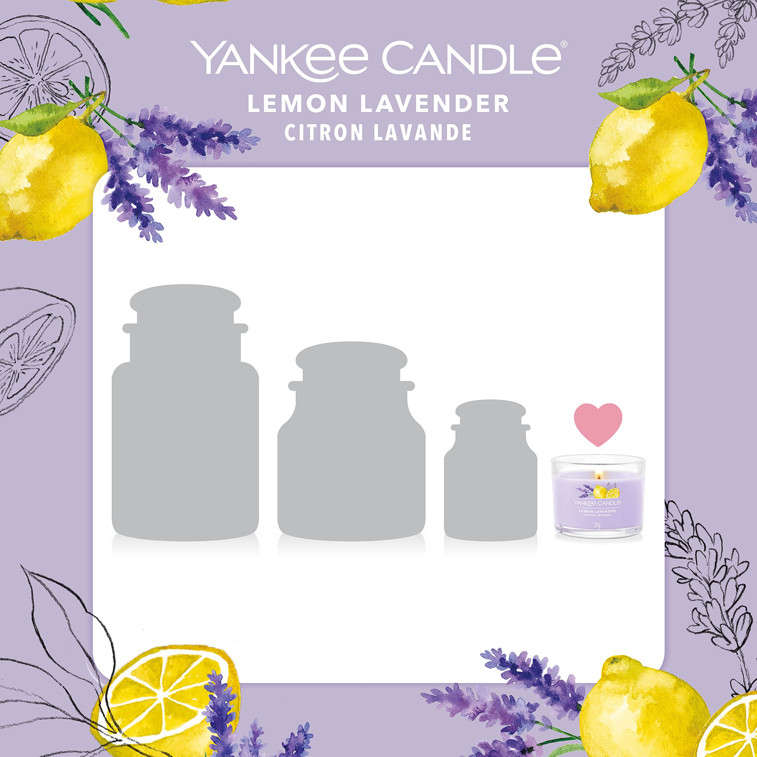 Yankee Candle Scented Candles Gift Set - 3 Filled Votive Candles | Lemon Lavender Scent | Soy Blend Wax 4