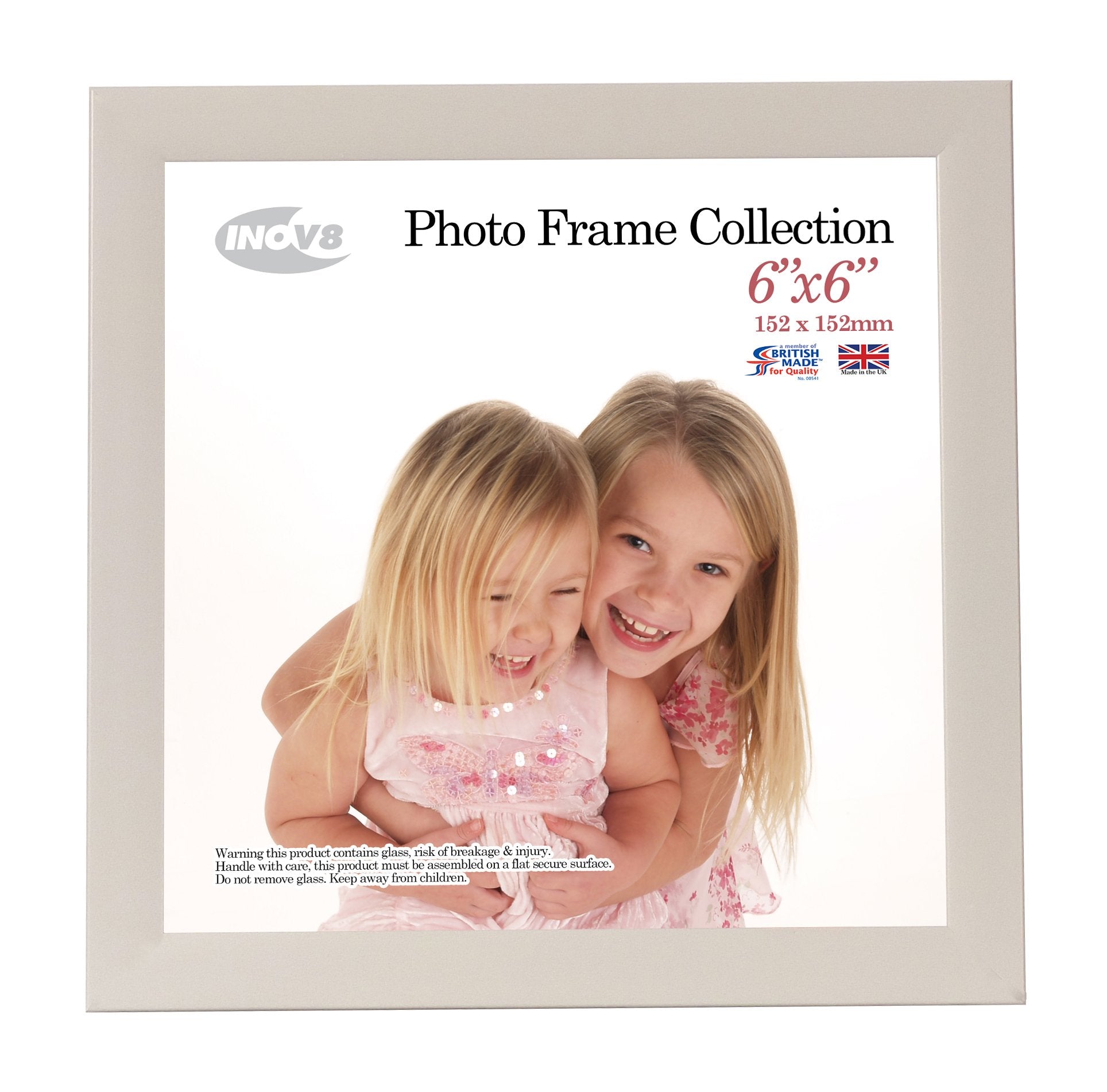 INOV8 Wood Photo Frame - Soft Grey | 6x6 Size | Interchangeable Mat