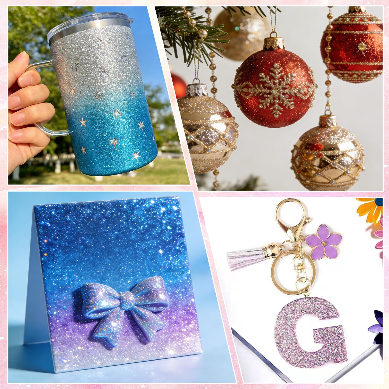 MOXYOY Fine Glitter Powder - 32 Vibrant Colours for Epoxy Resin, Tumblers, and Crafts | Powder Format 7