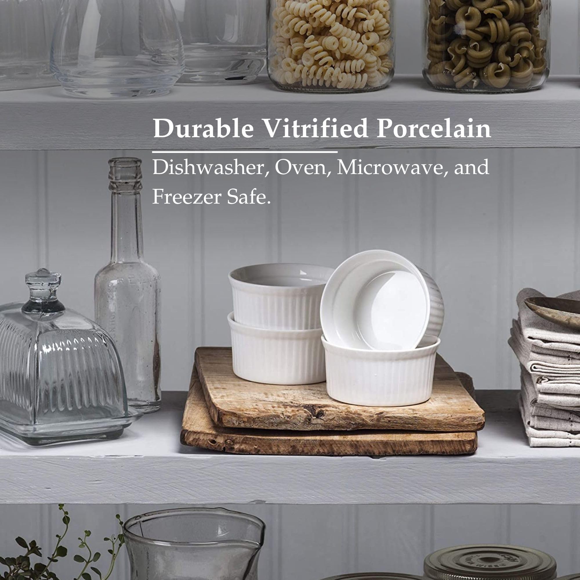 WM Bartleet & Sons 1750 Traditional Porcelain Ramekins - Set of 4, 9cm Diameter | Oven, Microwave, Freezer Safe 6