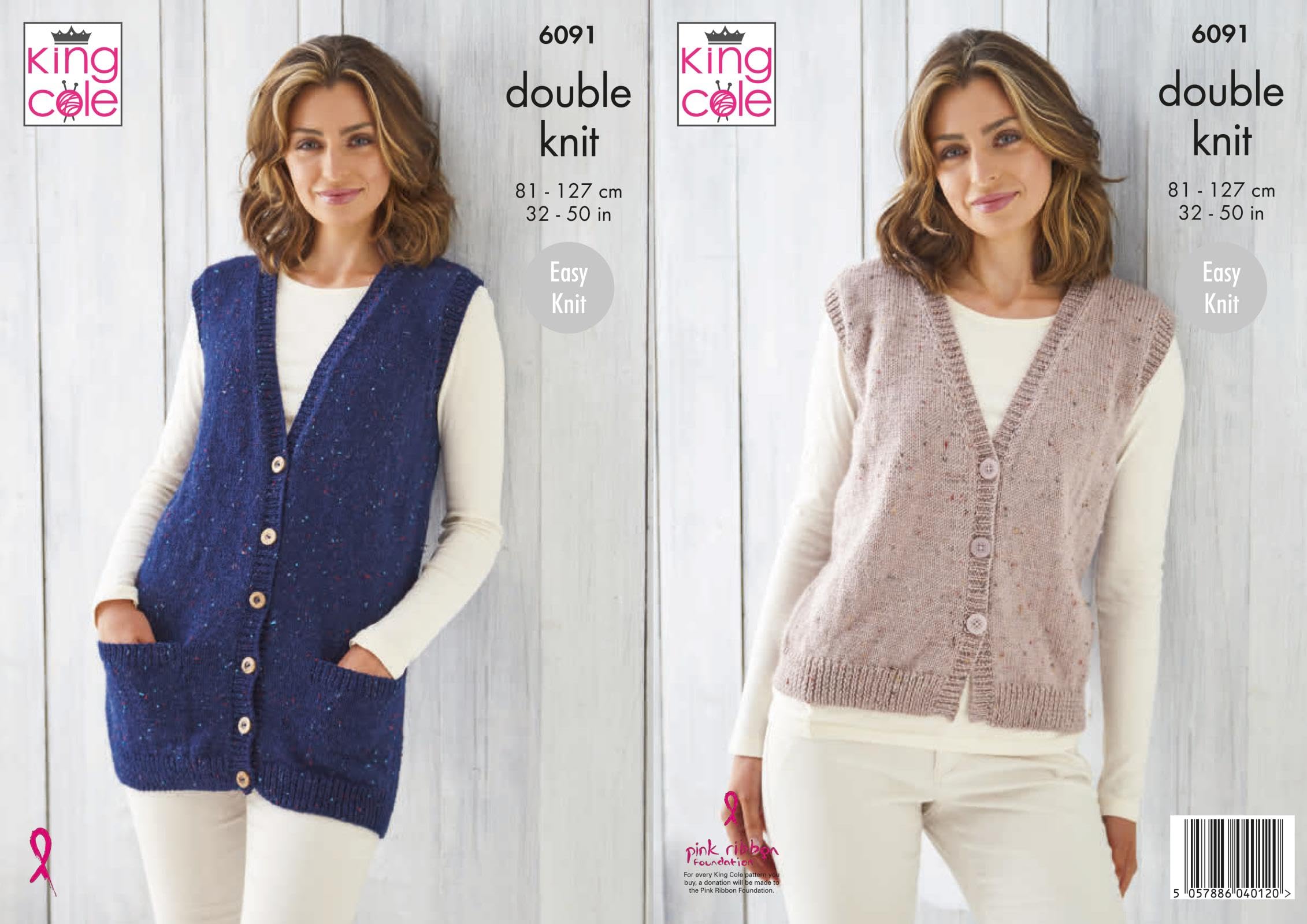 King Cole Pattern 6091 - Easy Double Knit Waistcoats for 32” – 50” Bust | Paper Instructions 1