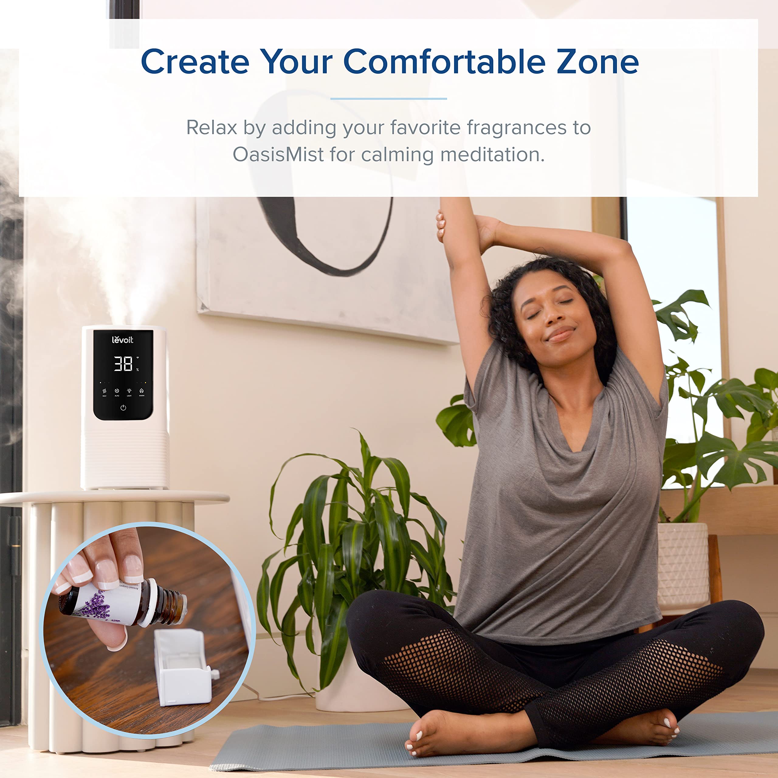 Levoit Smart Humidifier for Bedroom Home - Warm & Cool Mist, Auto Humidity, Top Fill, 26dB Quiet, Voice Control, White 10
