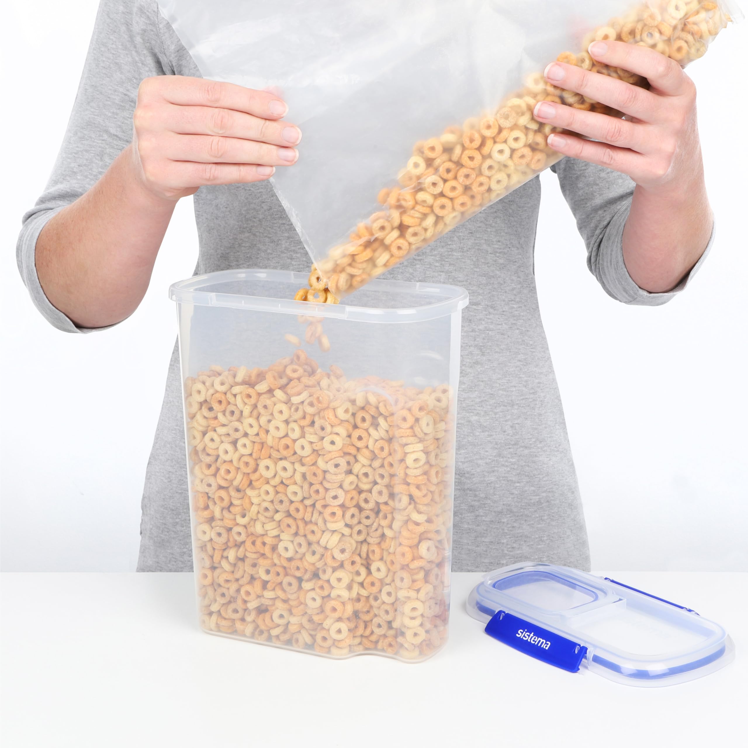 Sistema KLIP IT PLUS Cereal Container - Airtight Food Storage | 4.2 Litre Capacity | BPA-Free Plastic 5