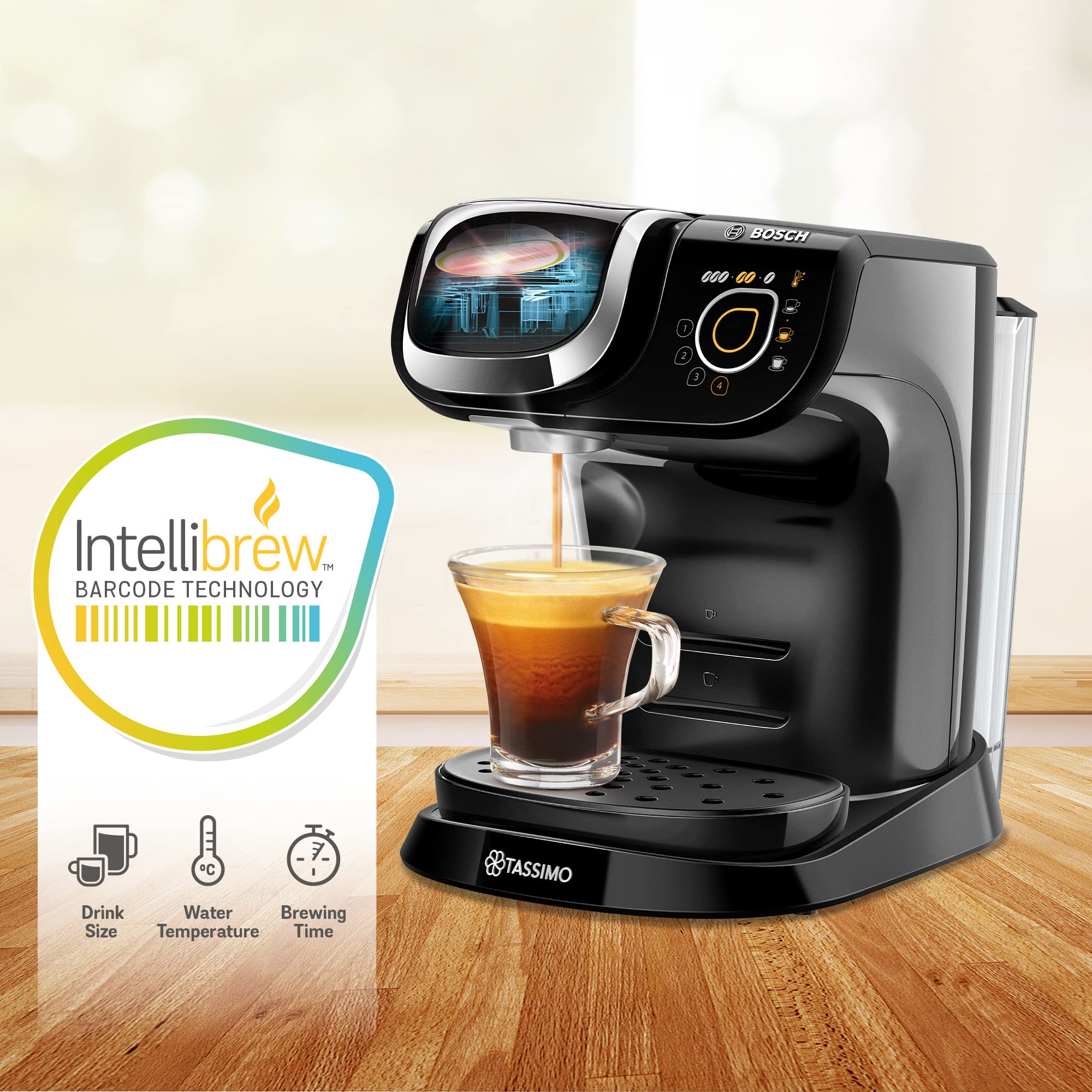 Tassimo by Bosch My Way 2 TAS6502GB Single Serve Coffee Machine - 1500W, 1.3L Tank, Black 7