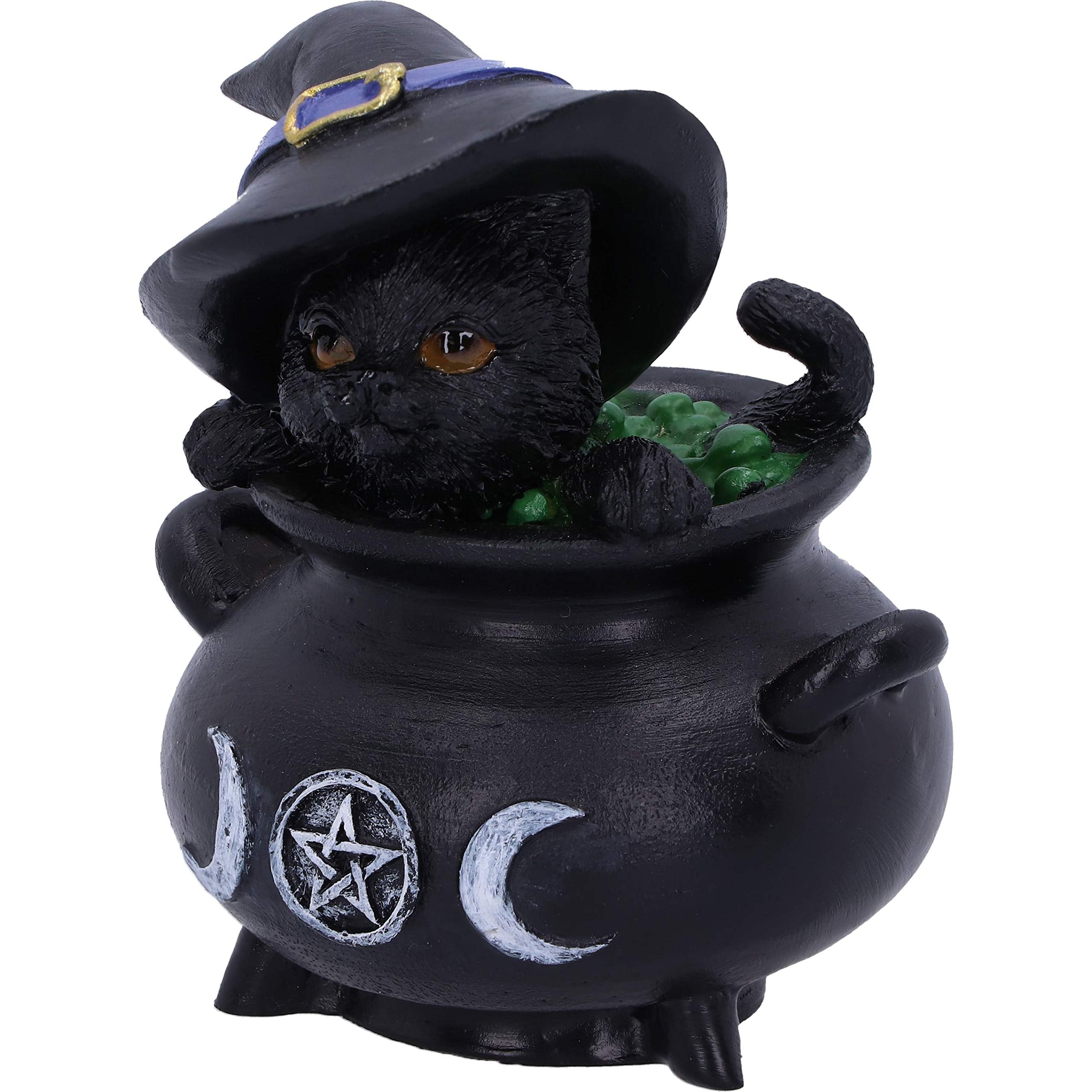 Nemesis Now Hubble and Bubble Witches Familiar Black Cat and Cauldron Figurines, 8cm 5
