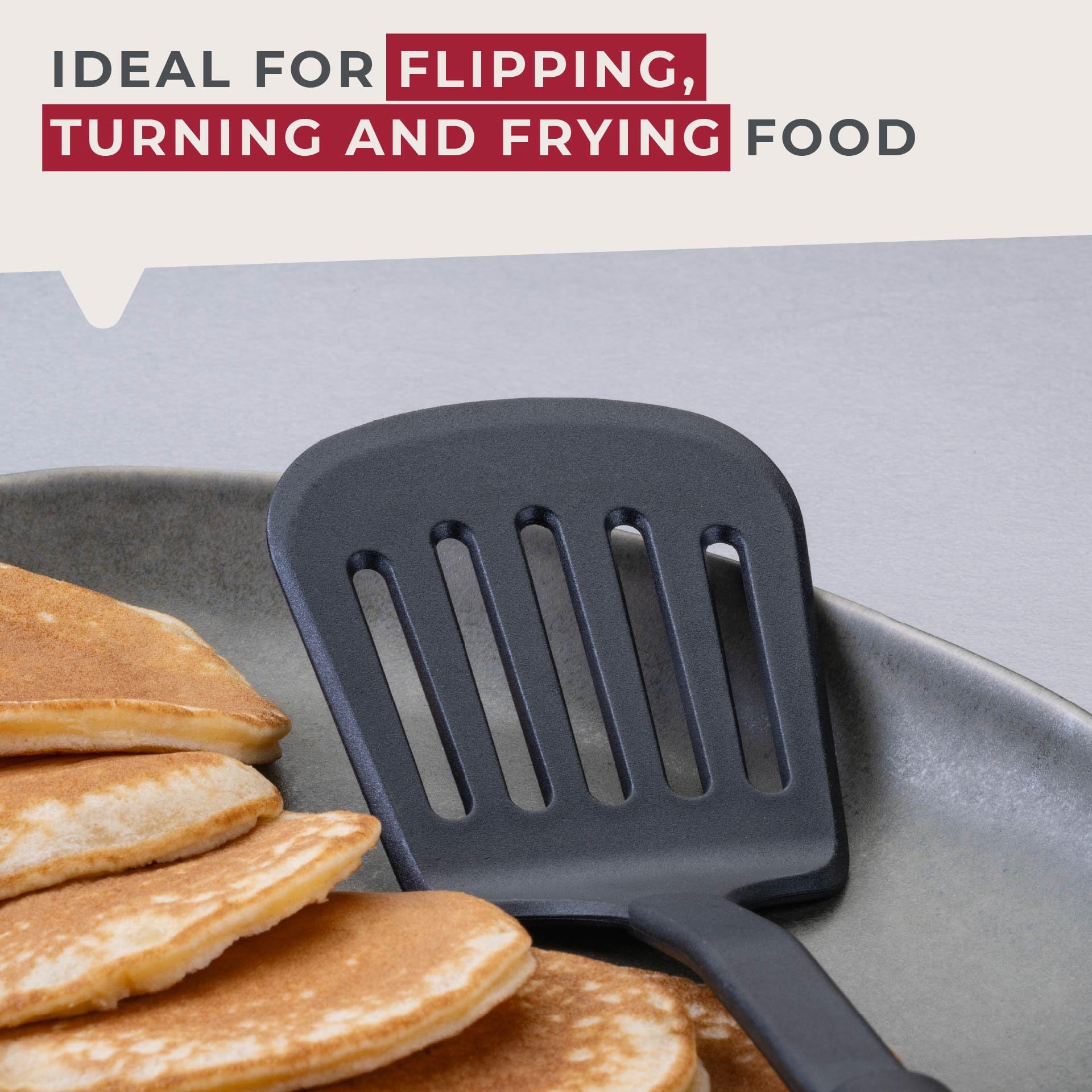 Fackelmann INITIAL Slotted Turner - Heat-Resistant Plastic for Non-Stick Pans | 31.5cm Black 4