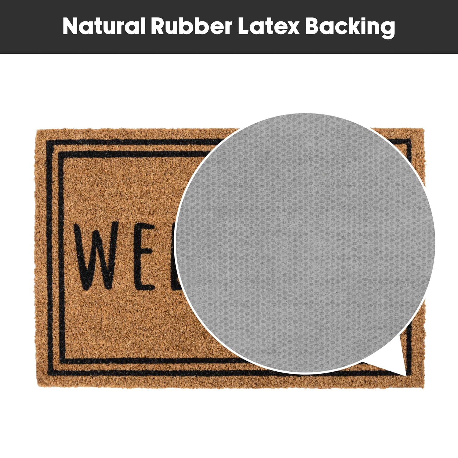 JVL Eco-Friendly Coir Entrance Doormat - Latex Backed | 40x60cm | Welcome Border 8