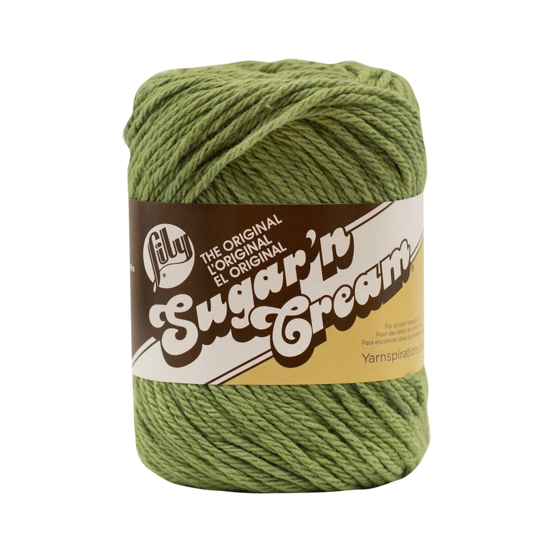 LILY Sugar 'N Cream Yarn - 100% USA Grown Cotton | Worsted Weight | Sage Green | 70.9g 1