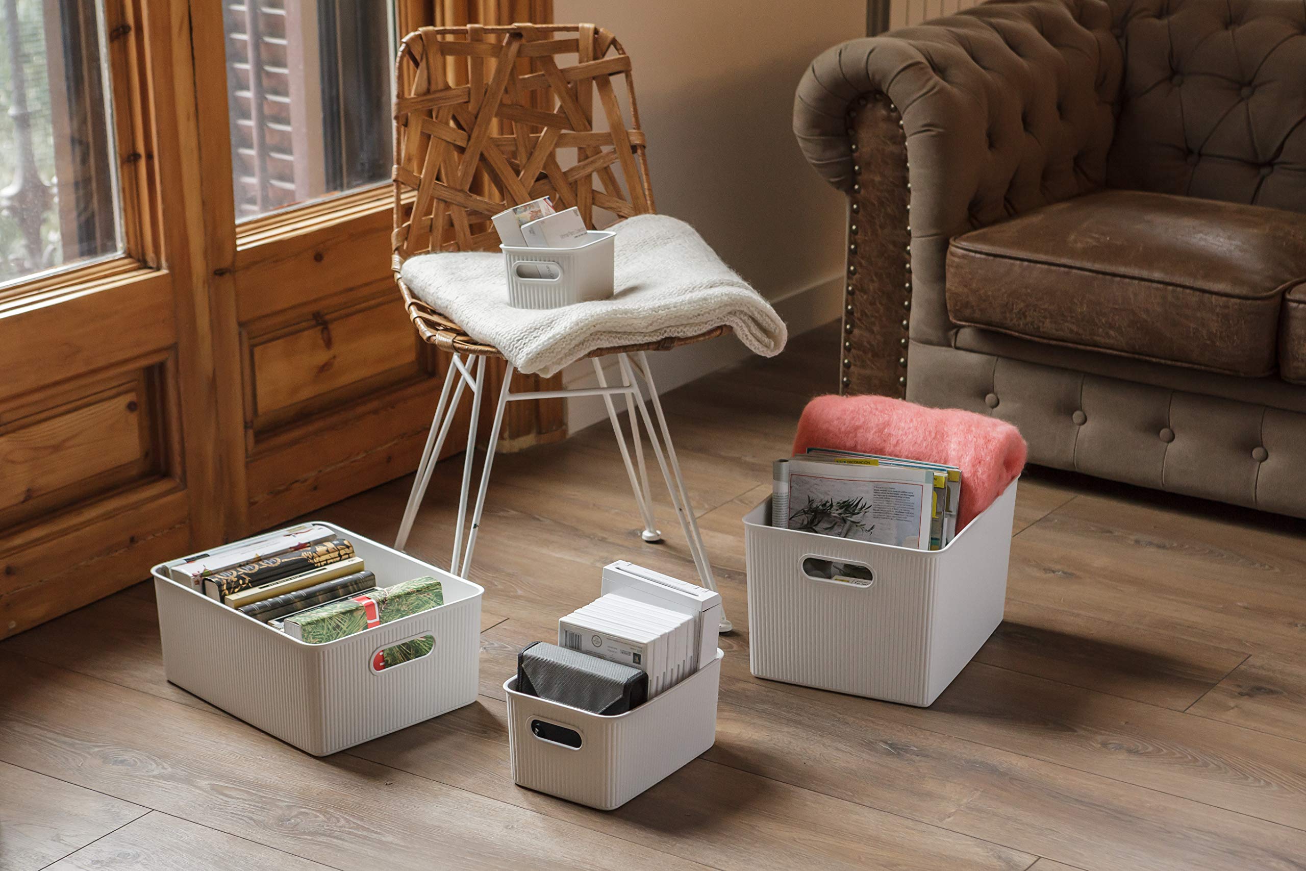 TATAY Baobab Plastic Storage Basket - 22 L Capacity | BPA-Free Recycled Material | Pergamon White 4