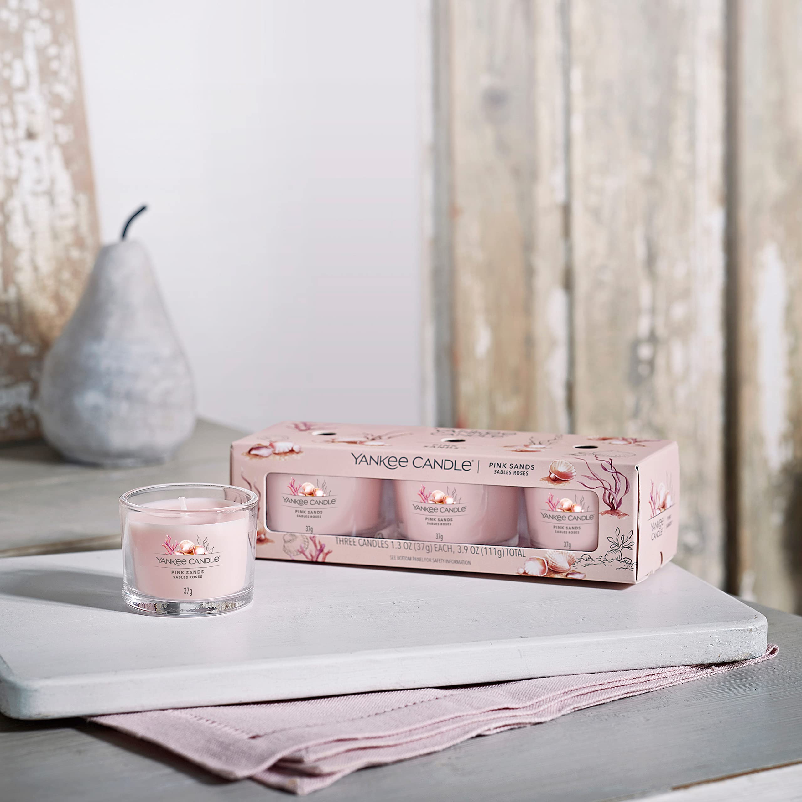 Yankee Candle Pink Sands Scented Votive Candles Gift Set | Soy Blend Wax Mix | 3 Count 8
