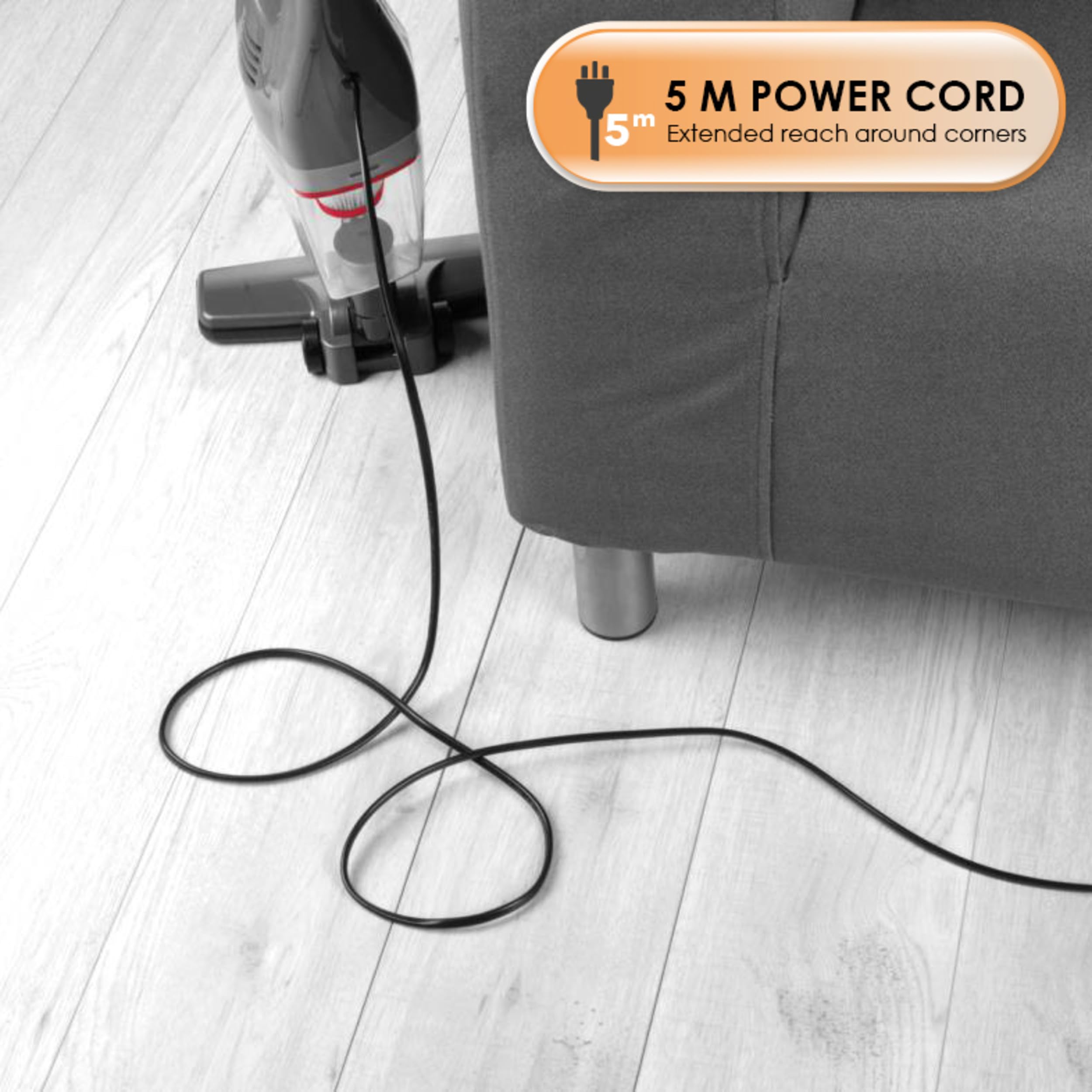 Beldray BEL0770N-GRY 2-in-1 Upright Stick Vacuum Cleaner | 600W Motor | 1L Bagless | Washable HEPA Filter 9