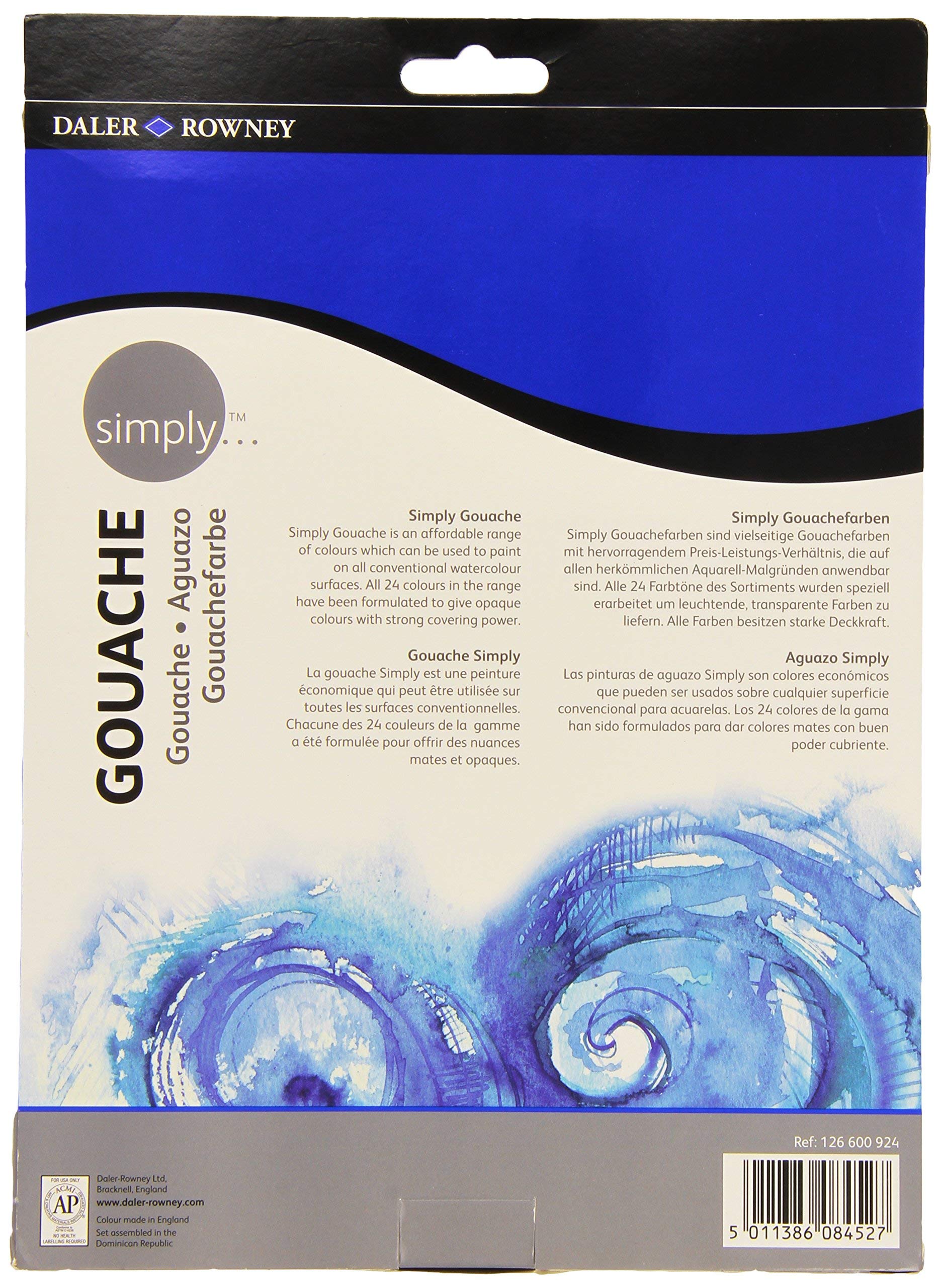 Daler Rowney Simply Gouache Paint Set - 24 Assorted 12ml Tubes | Fast Drying 2