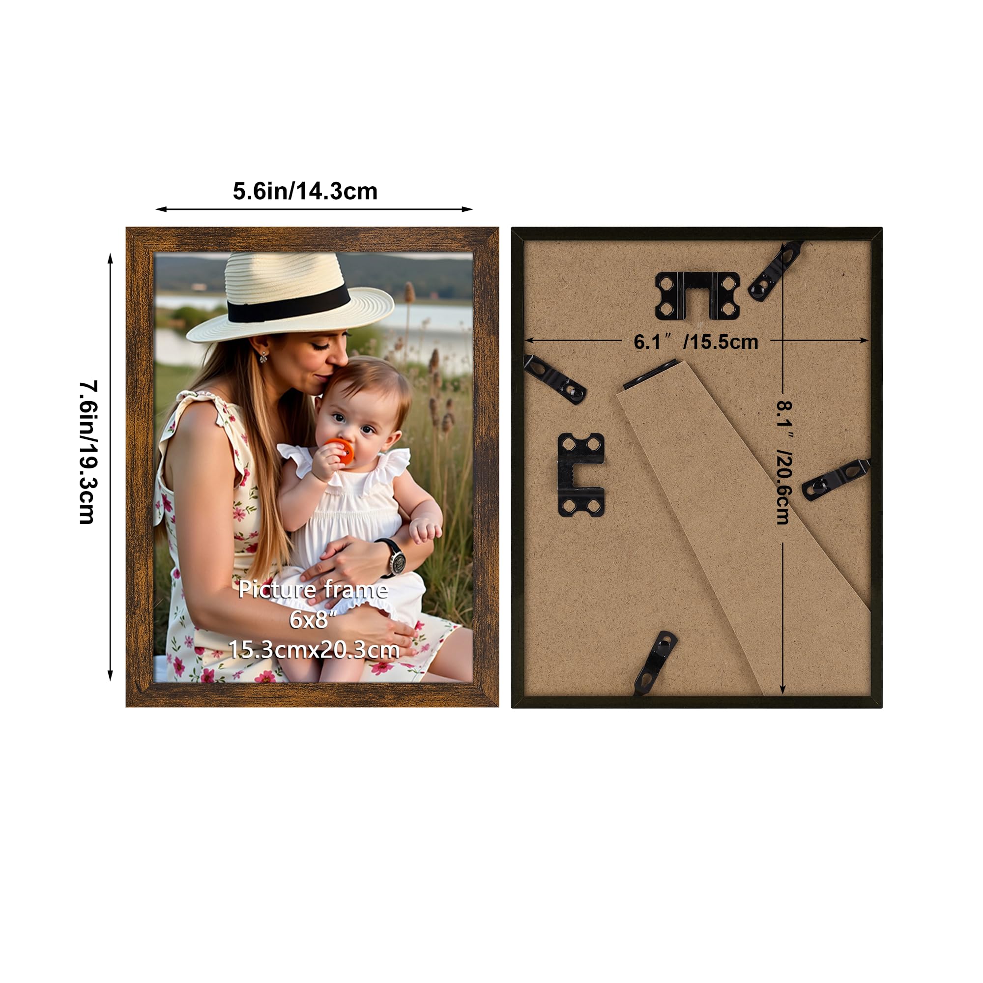 Ditwis 8x6 Classic Brown Photo Frame for Wall or Tabletop Display | PVC Frame, PS Window 2