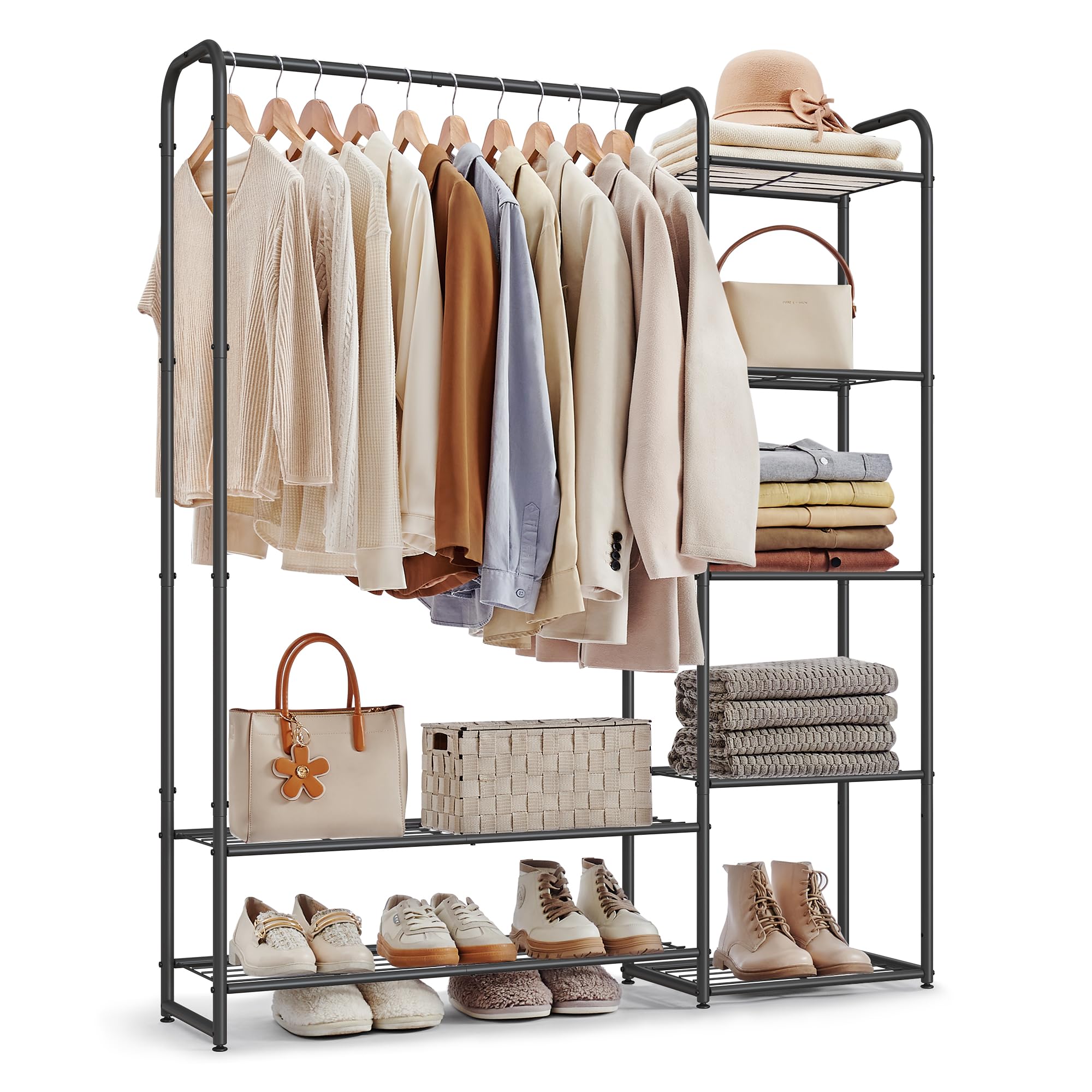 SONGMICS Open Wardrobe Clothes Rack - 112W cm, Ink Black | Alloy Steel | Freestanding 1