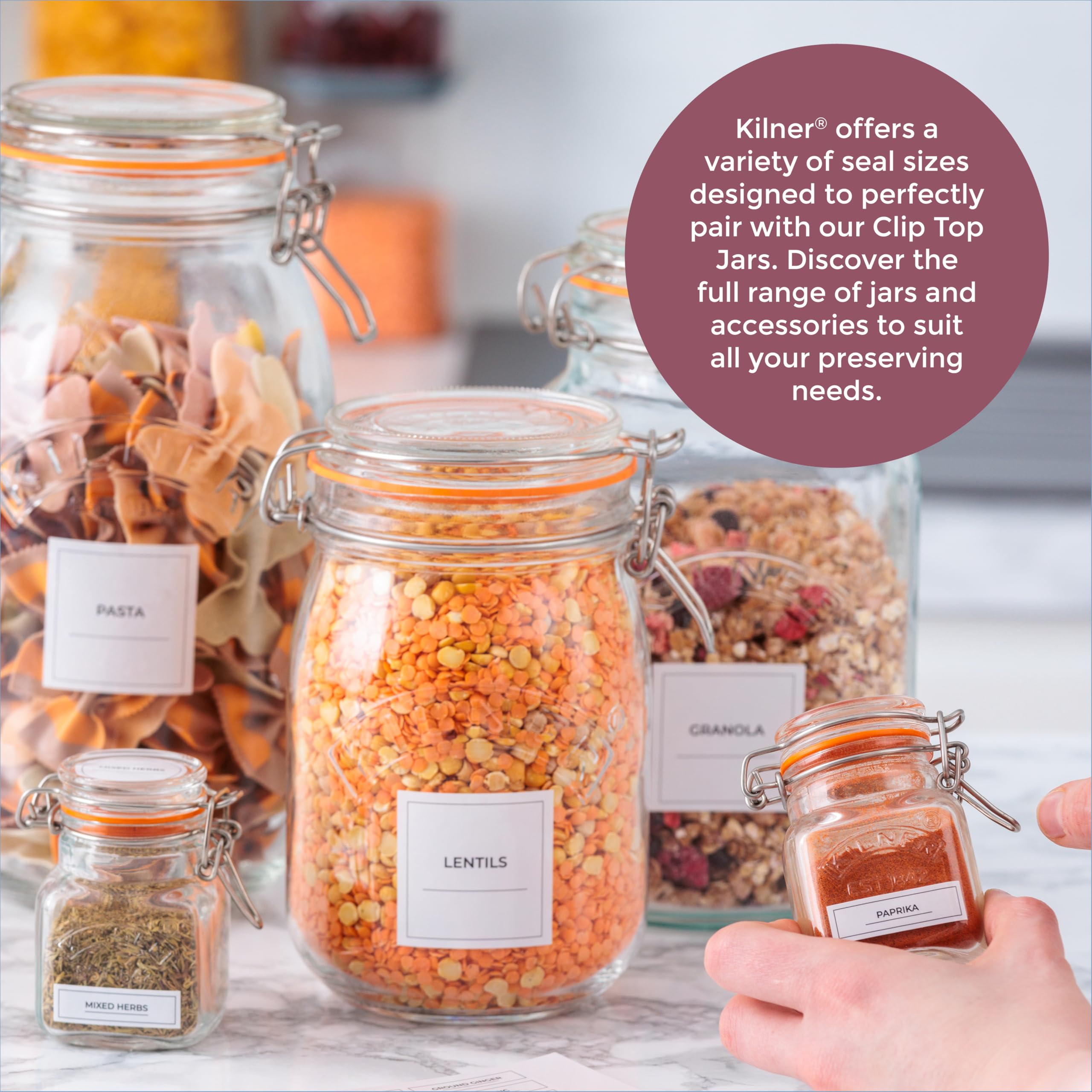 Kilner Replacement Rubber Seals Pack of 6 for 0.125L Round Clip Top Jars | Food-Safe | Durable 5