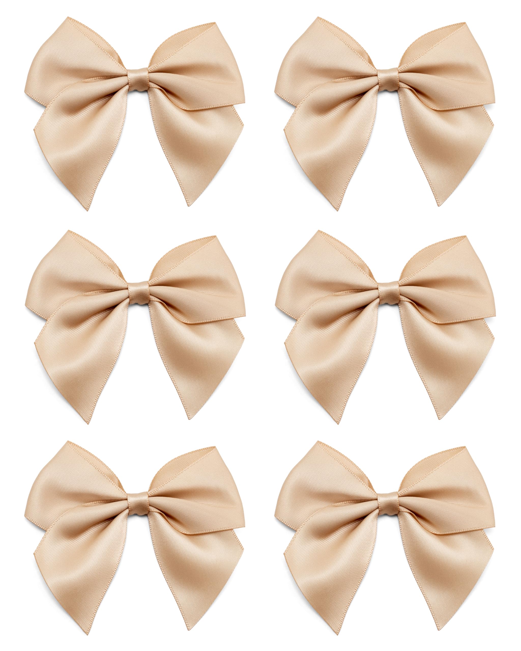 Italian Options Large Satin Self-Adhesive Bows - Champagne Gold | 10 cm | 6 Pack 1