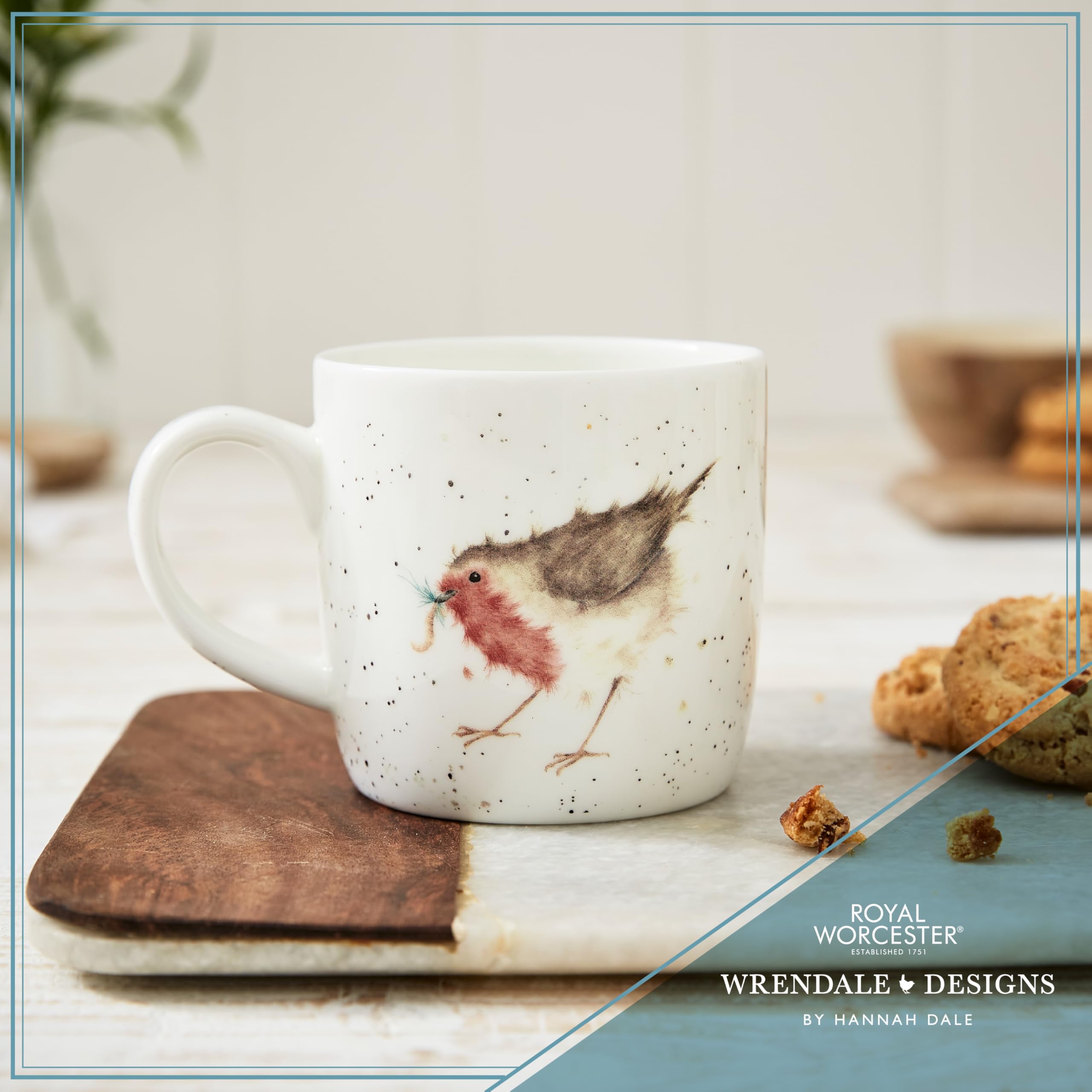 Royal Worcester Wrendale Designs Robin Fine Bone China Coffee Mug | 310ml Capacity | Dishwasher & Microwave Safe 3
