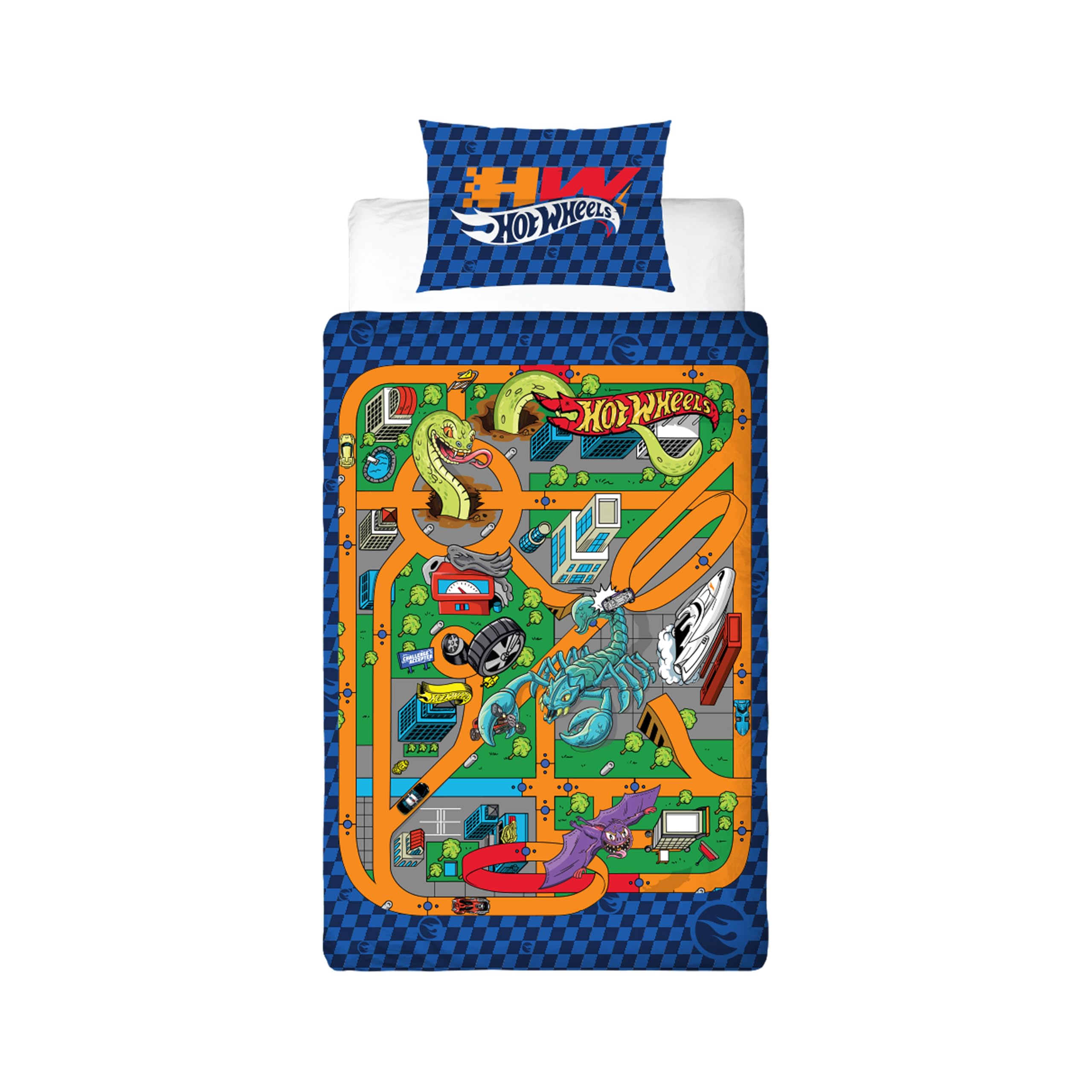 Character World Hot Wheels Officially Licensed Single Duvet Cover Set | 135 x 200cm | 100% Polyester 3