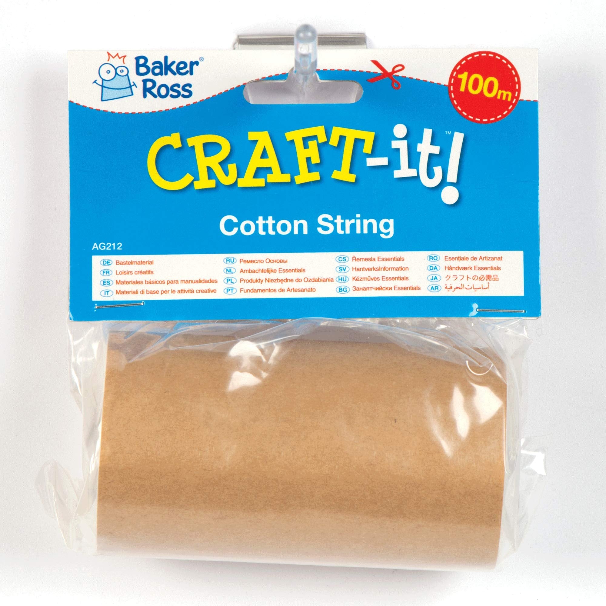 Baker Ross Natural Textured Cotton String AG212 - 2mm Thick, 100m Reel for Jewellery Making 3