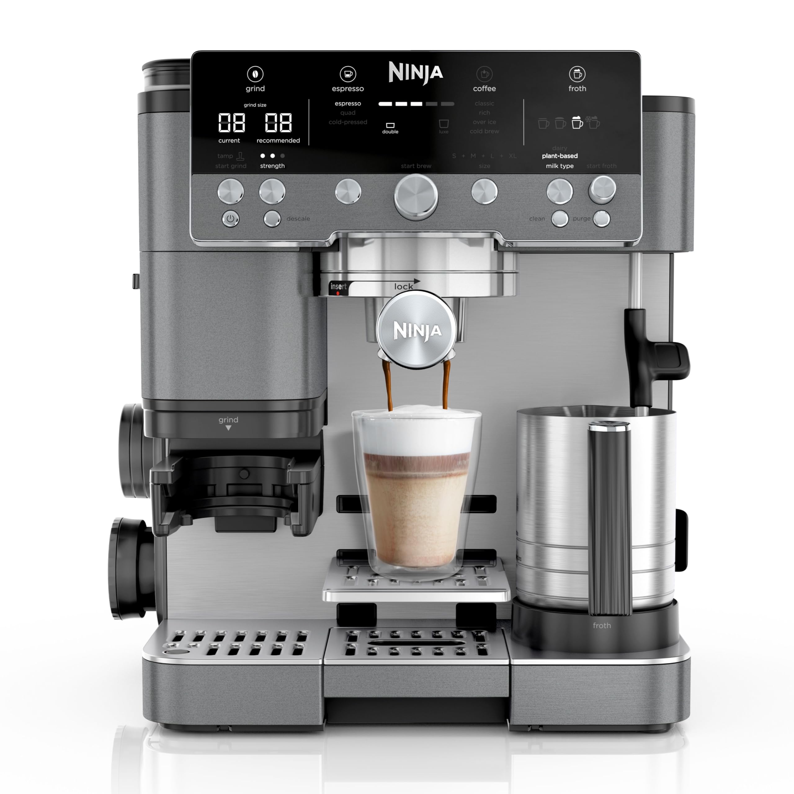 Ninja Luxe Premier 3-in-1 Coffee Machine - Espresso, Cold Brew, Filter | Built-in Grinder