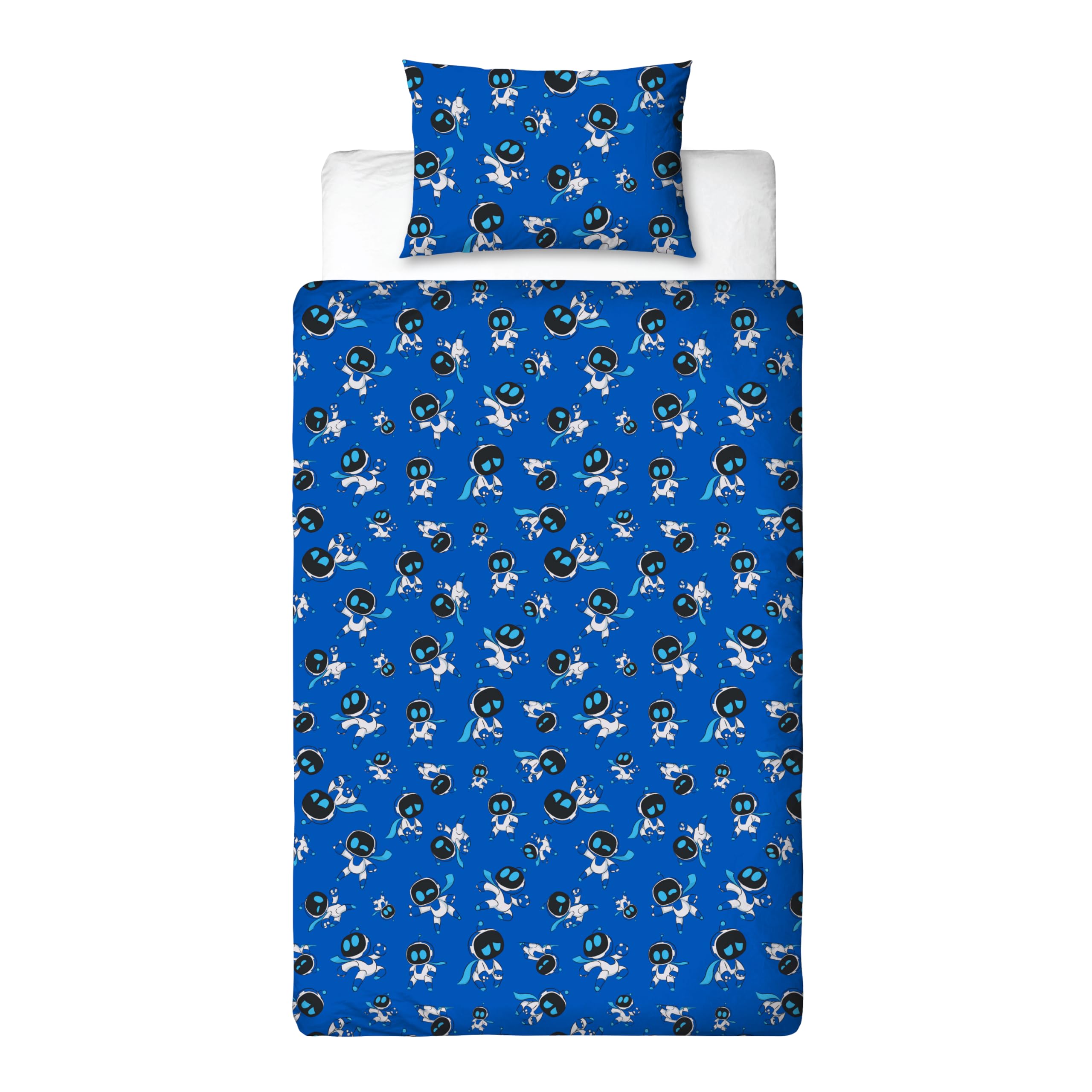Character World Astro Bot Official Single Duvet Cover Set | Reversible Space Gaming Design | Blue 3