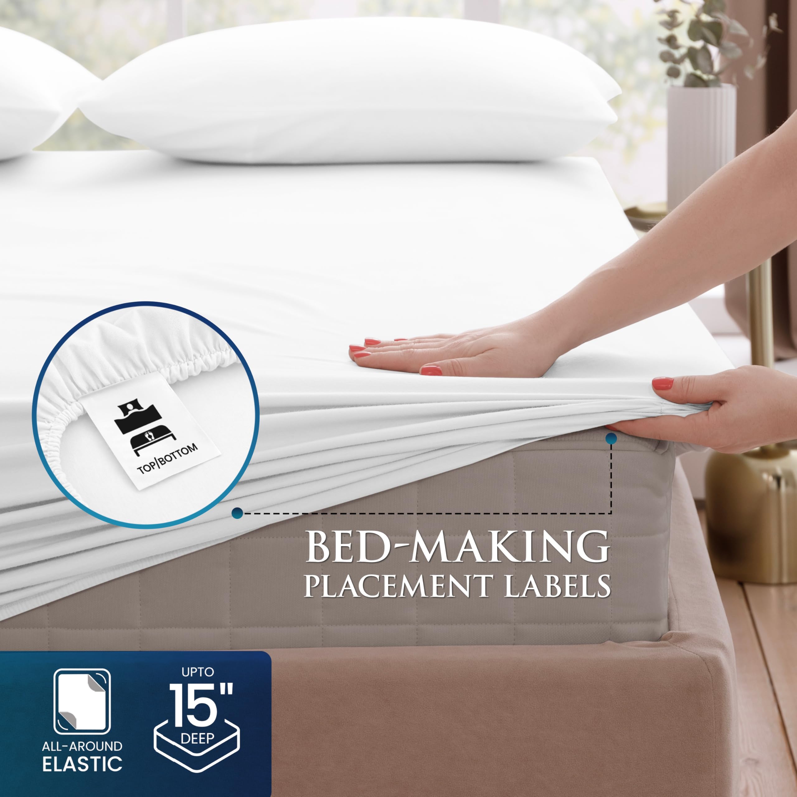 Utopia Bedding Queen Sheet Set - 4-Piece Brushed Microfiber Soft Sheets in White | 15-Inch Deep Pocket 3