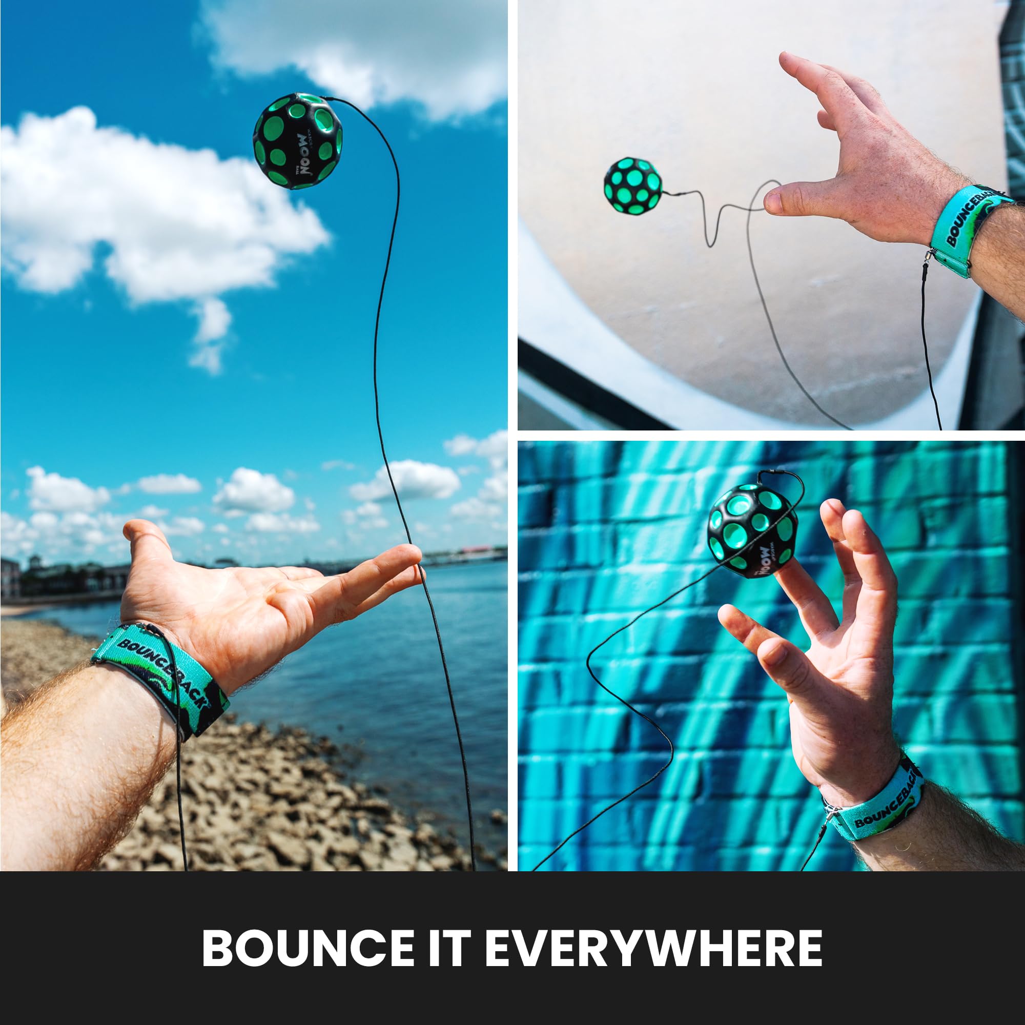 Waboba Bounceback x Returning Moon Ball - High-Bouncing, Self-Returning Toy | Blue | 60 mm 3