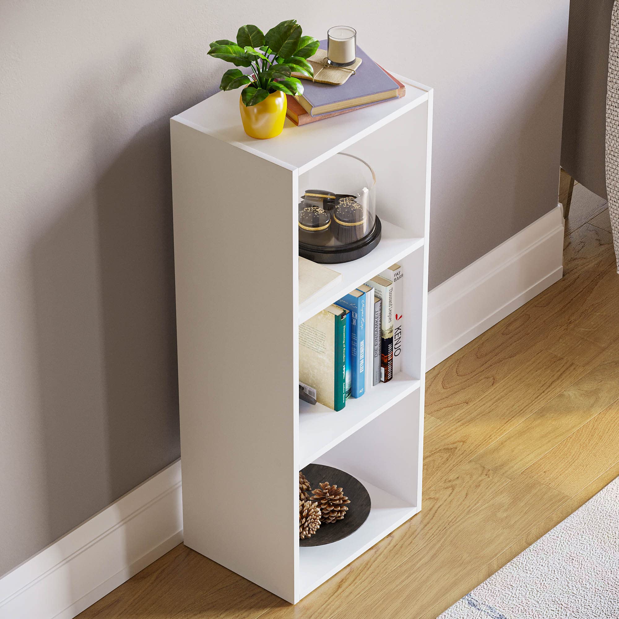 Vida Designs Oxford 3 Tier Cube Bookcase - White Engineered Wood | H 80 x W 32 x D 24 cm 7