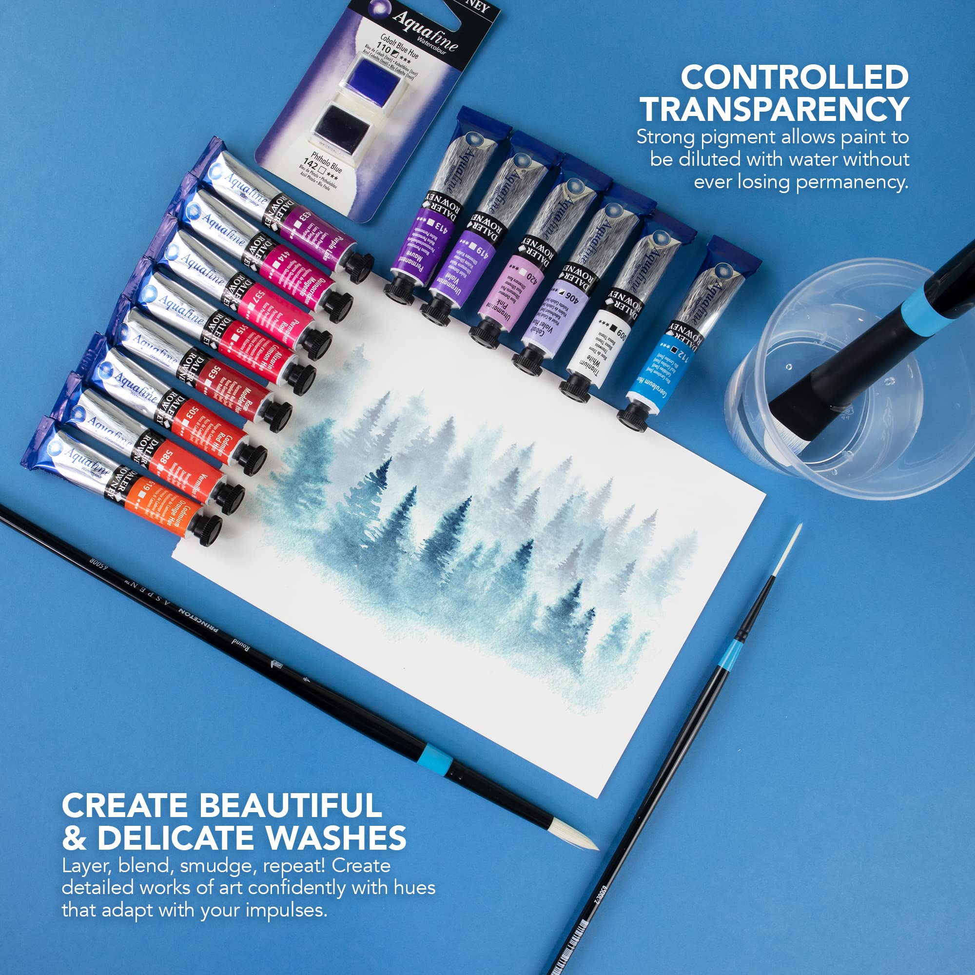 Daler Rowney Aquafine Watercolour Paint - Half Pan | High-Quality Pigments | Excellent Lightfastness 5
