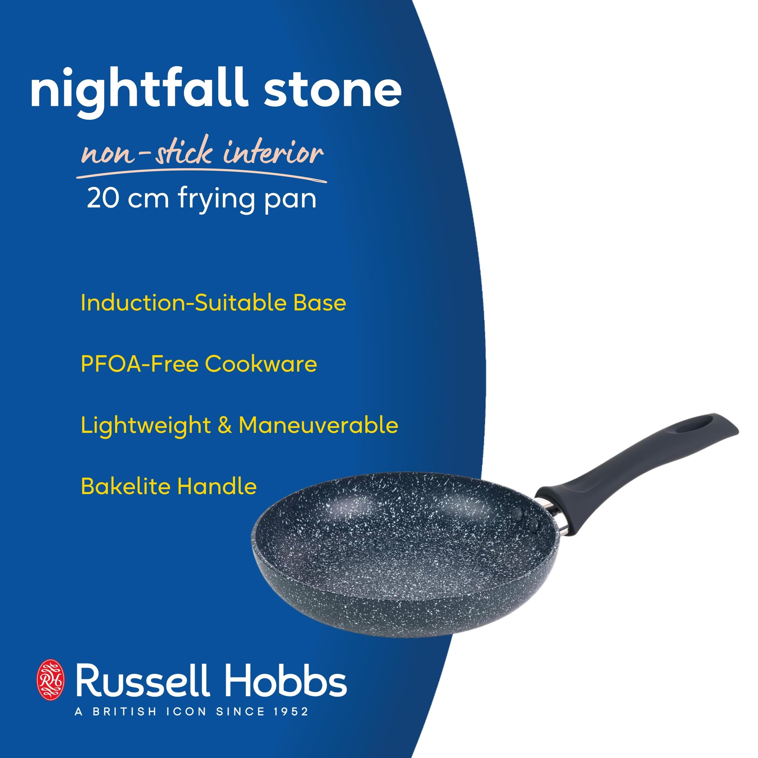 Russell Hobbs Nightfall Stone 20 cm Frying Pan - Non-Stick, Induction Compatible, Aluminium 2