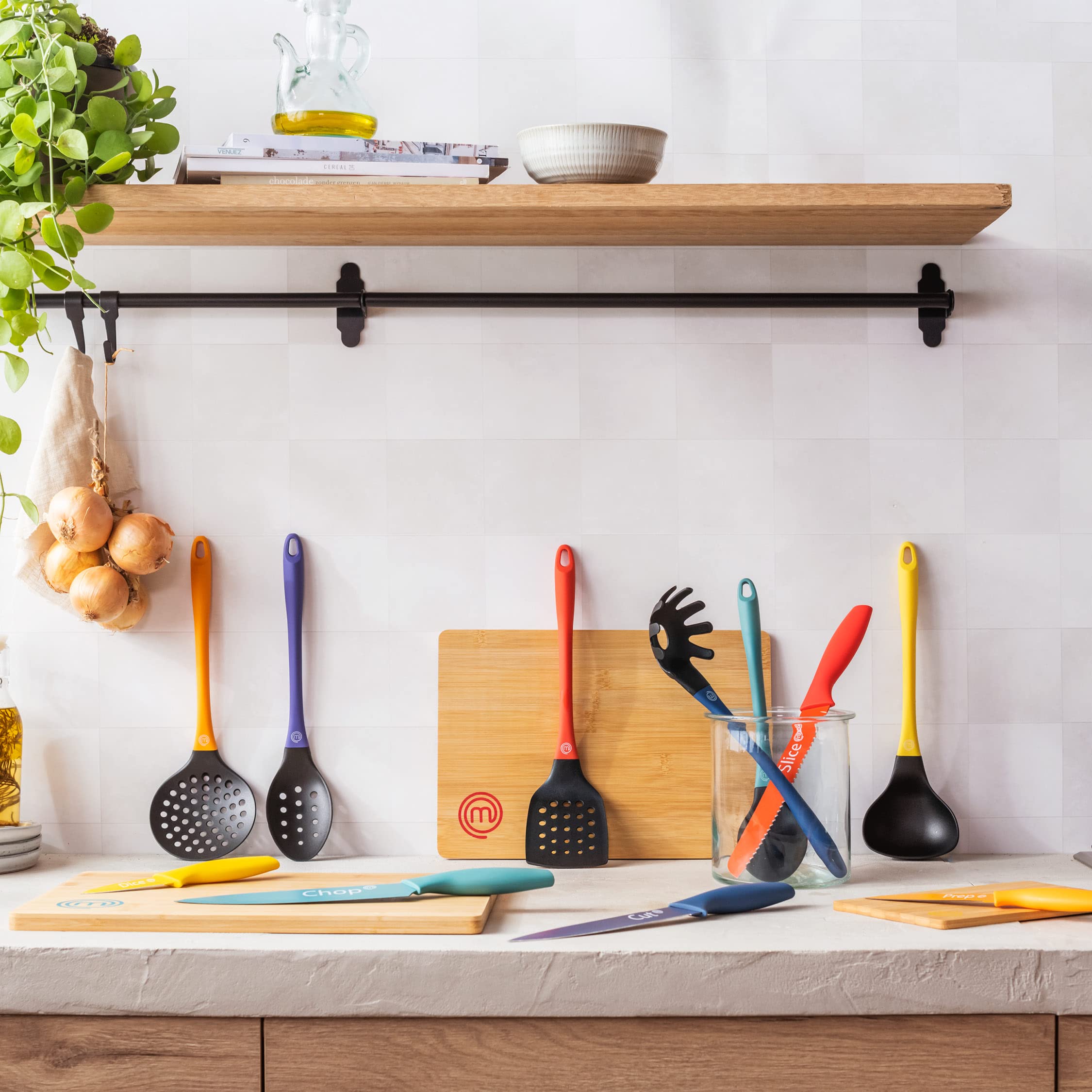 MasterChef 6 Piece Plastic Cooking Turner Set - Non-Scratch, Heat Resistant | Multicolor 7