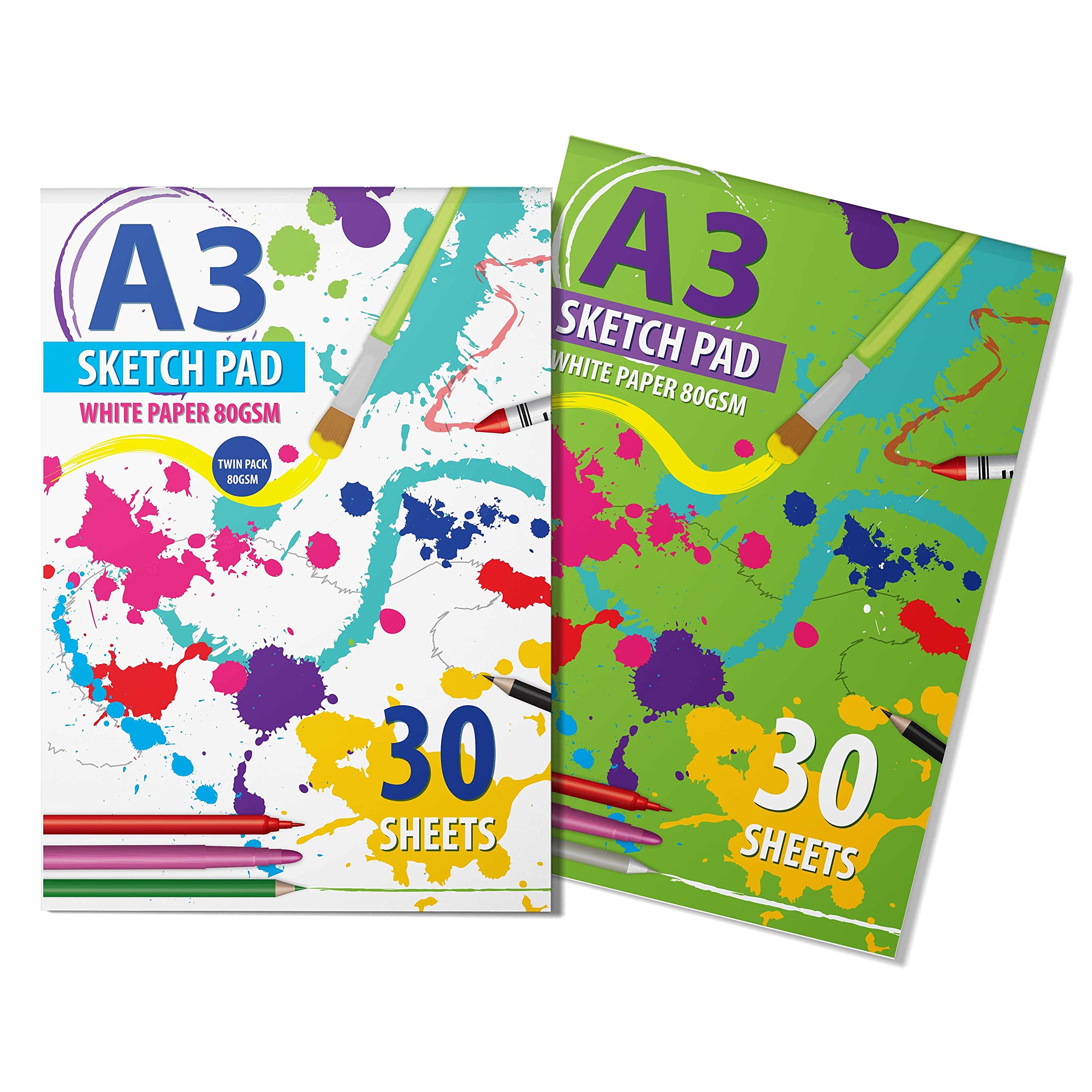 G4GADGET Sketchbook Drawing Paper - 2 Packs A3 Size, 80 GSM | Acid-Free | 60 Sheets Total 1