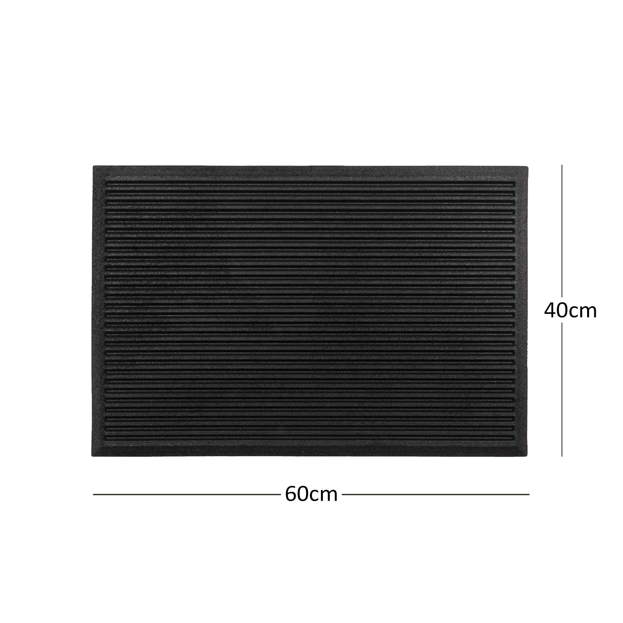 Nicoman Ribbed Harmony Outdoor Doormat - Heavy Duty Boot Scraper | 60L x 40W cm | Recycled Rubber 3