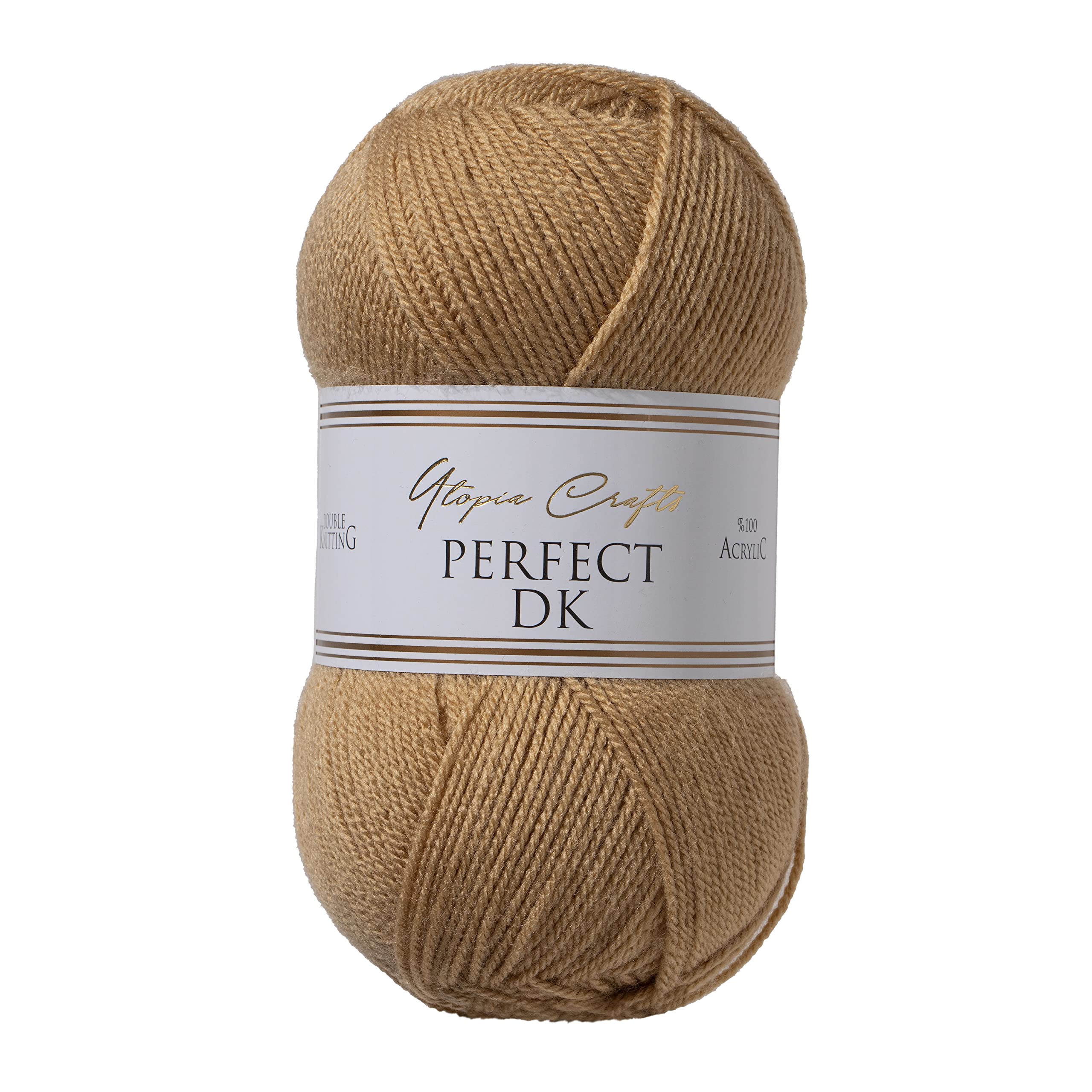 Utopia Crafts DK Double Knitting Yarn - 100% Acrylic Soft Yarn | 100g, Biscotti Color 1