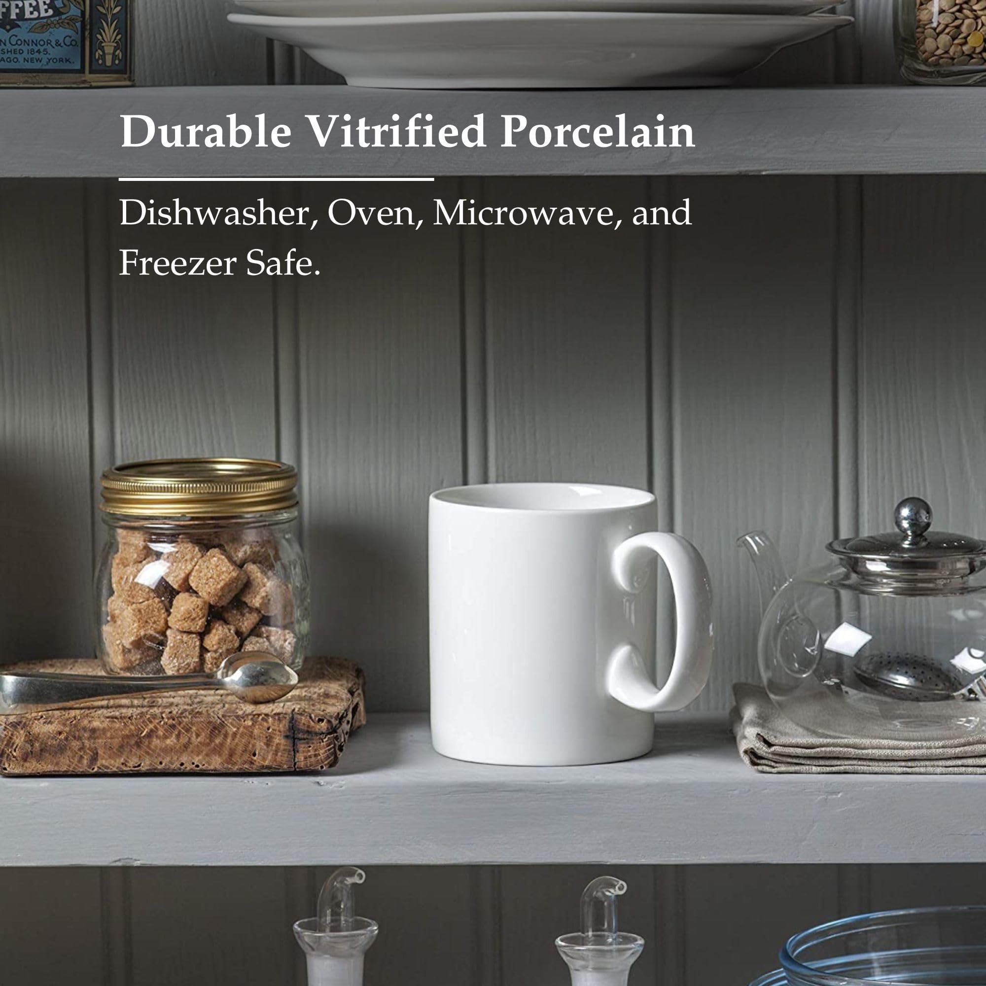 WM Bartleet & Sons 1750 Porcelain Coffee Mug - 1 Pint (568ml) Large Capacity | Oven, Microwave & Freezer Safe 6