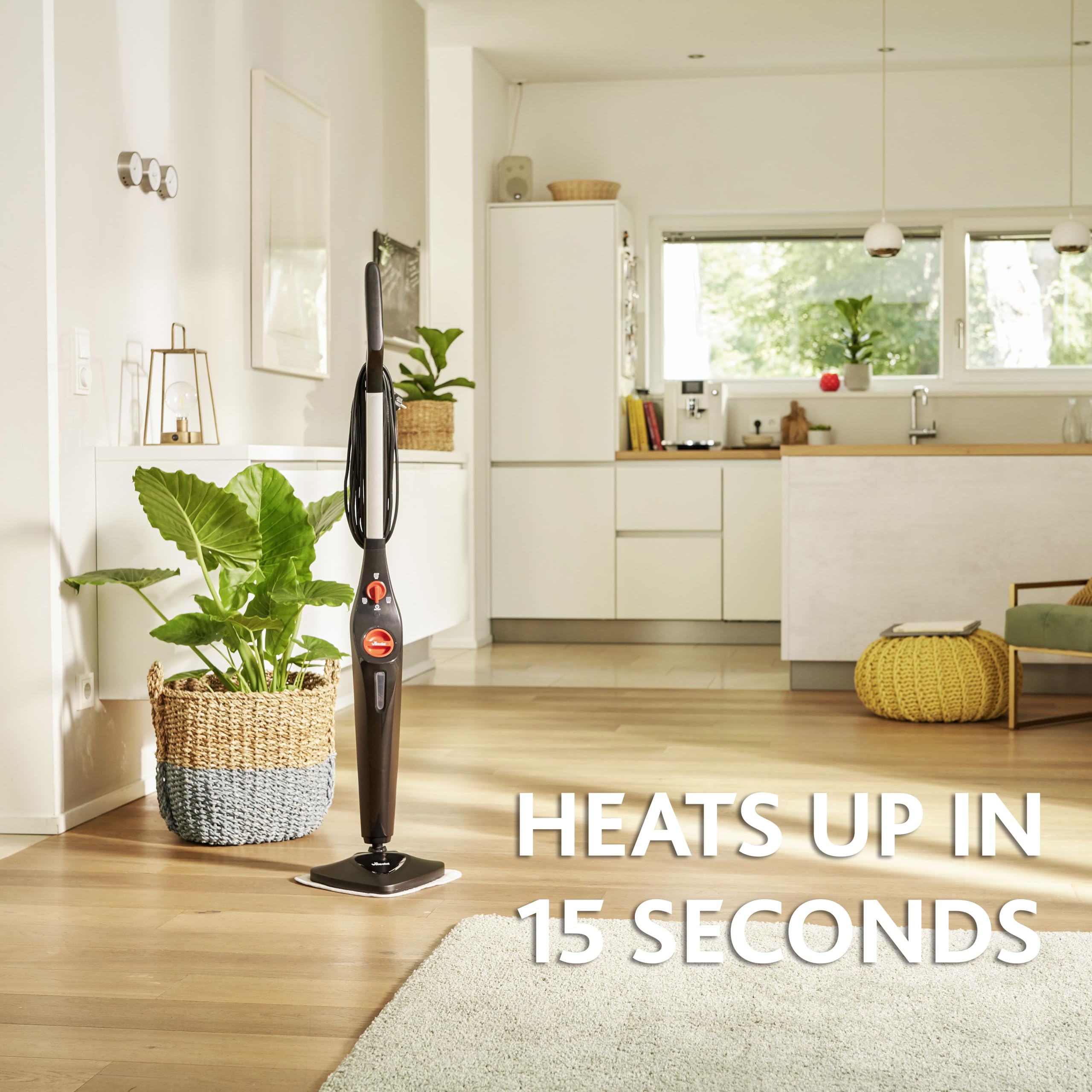 Vileda Steam Mop Steam PLUS - Kills 99.9% Bacteria | 15 Sec Heat Up | 6m Cable 5