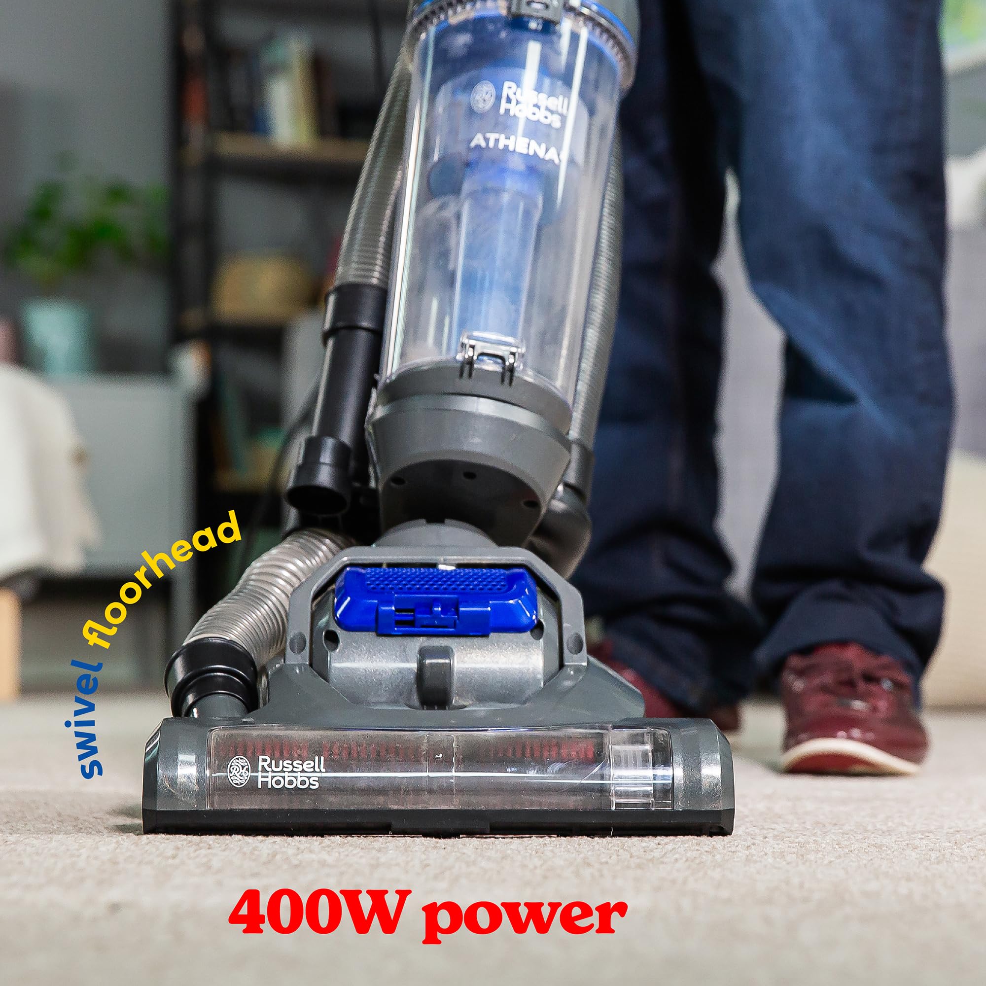 Russell Hobbs Athena2 Upright Vacuum Cleaner - 400W Motor, 2L Capacity, Triple Filtration | RHUV5101 4