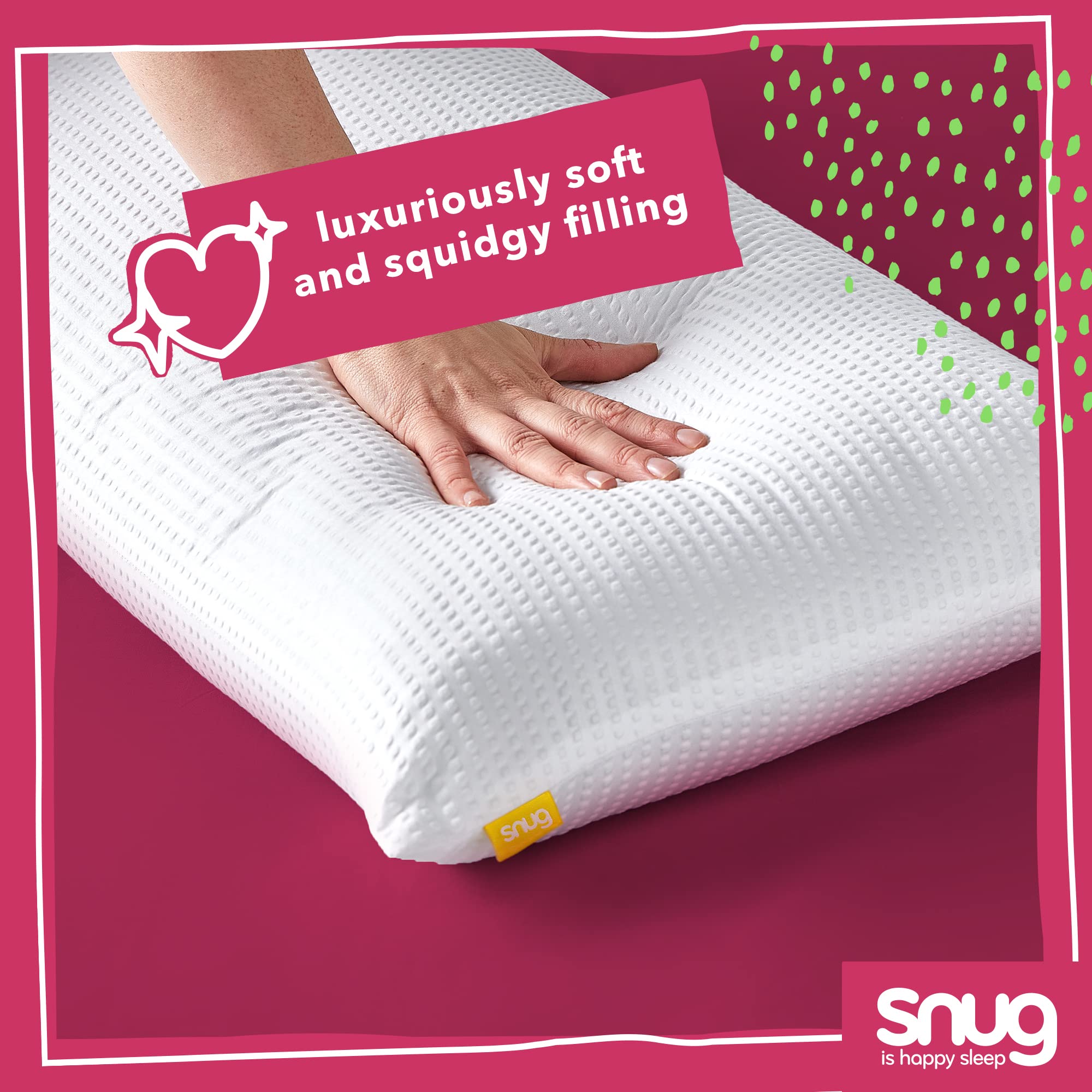 Snug is happy sleep Blissful Bedtime Pillows - Medium Firmness, Hypoallergenic, Pack of 2 3