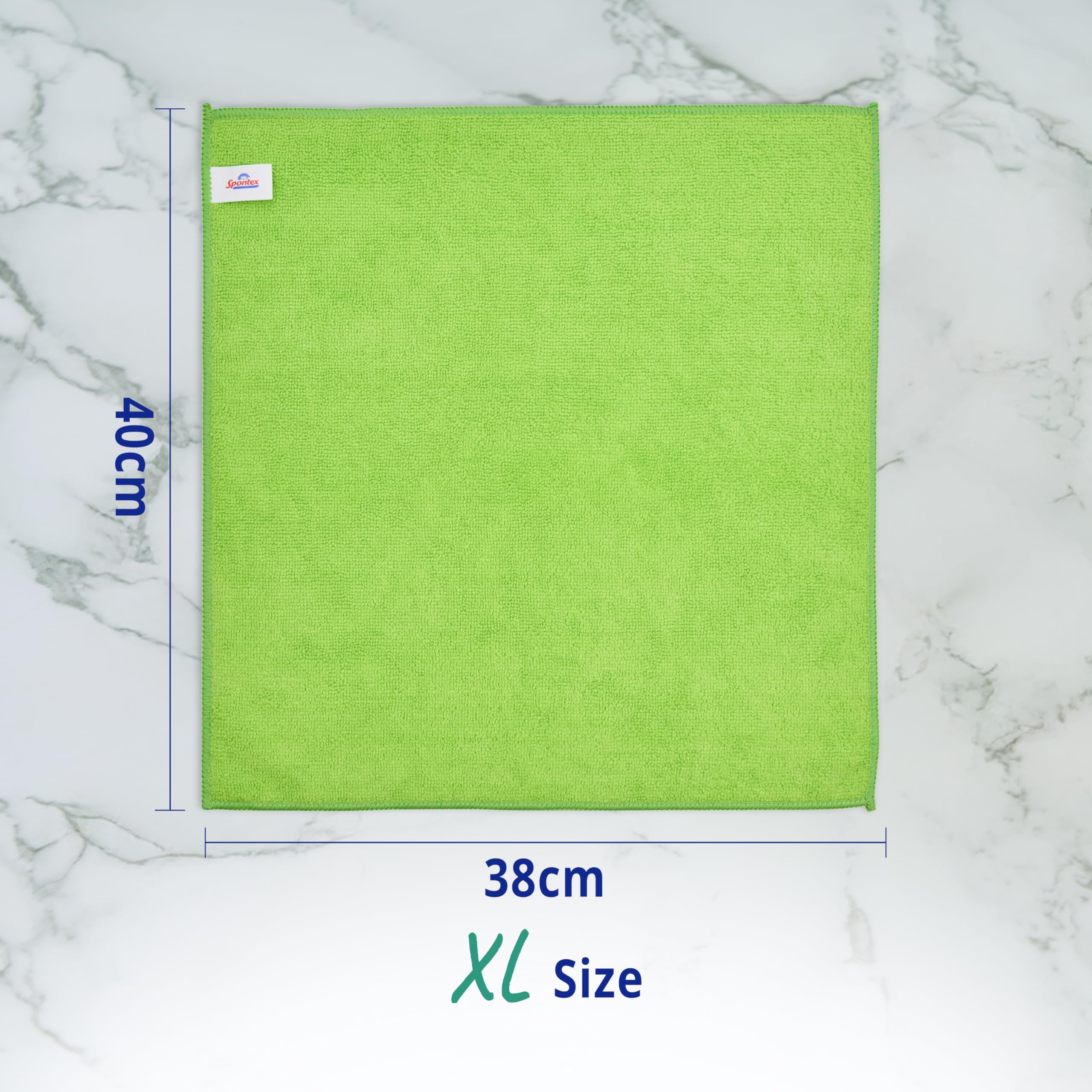 Spontex Specialist Microfibre Cloths - Professional Cleaning, Cleans with Water Only | 10 Count, XL 38x40cm 7