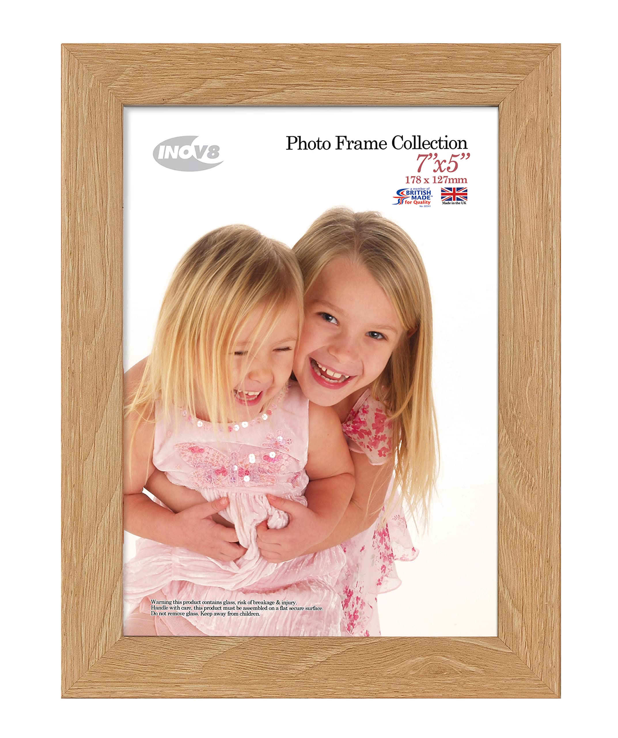 INOV8 PFVS-LMOK-75 Picture Frame - Lime Oak, Dense Wood | 7"x5" | Tabletop & Wall Mount 1